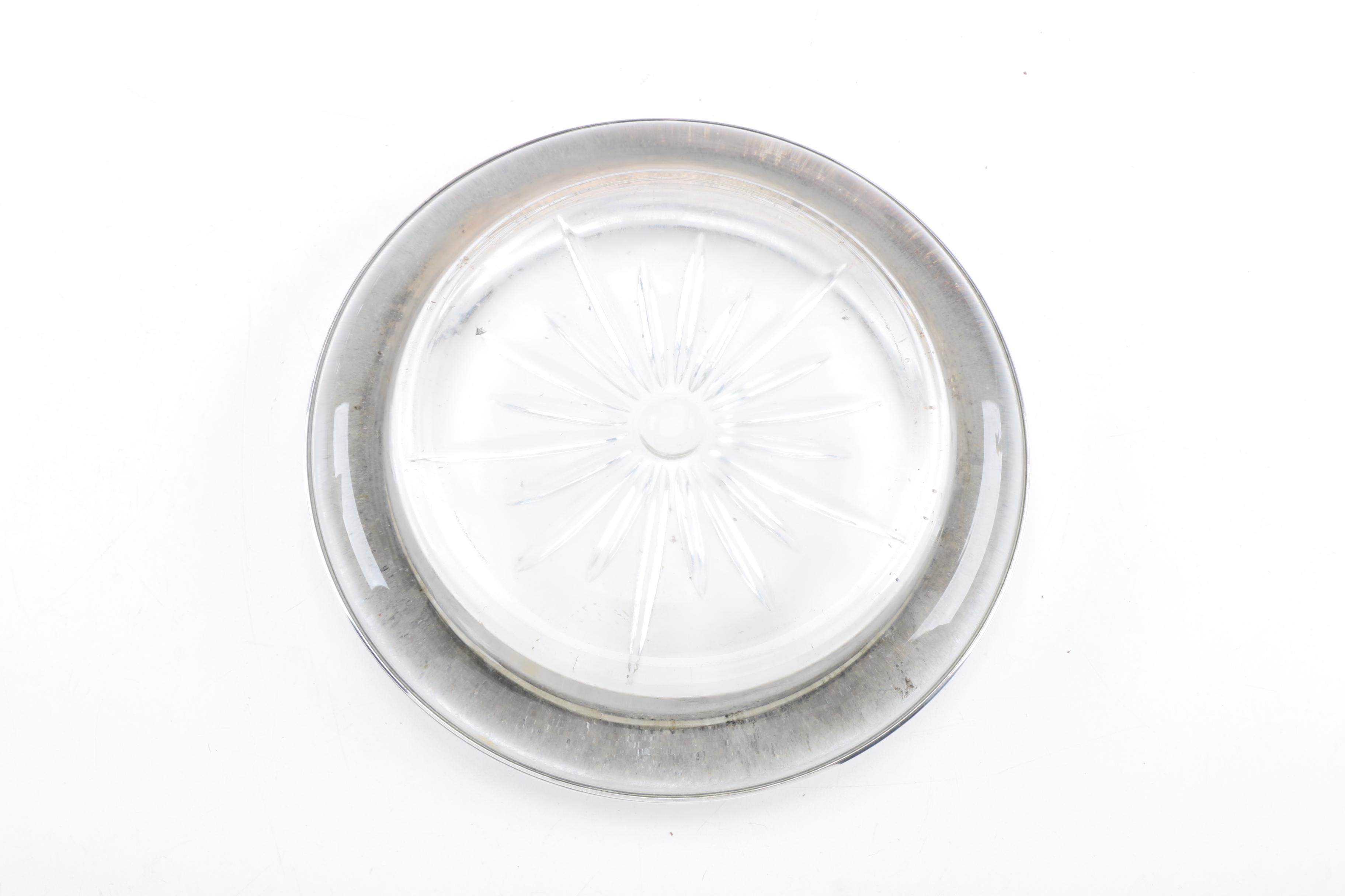 Frank M. Whiting & Co. Sterling Rimmed Glass Coasters