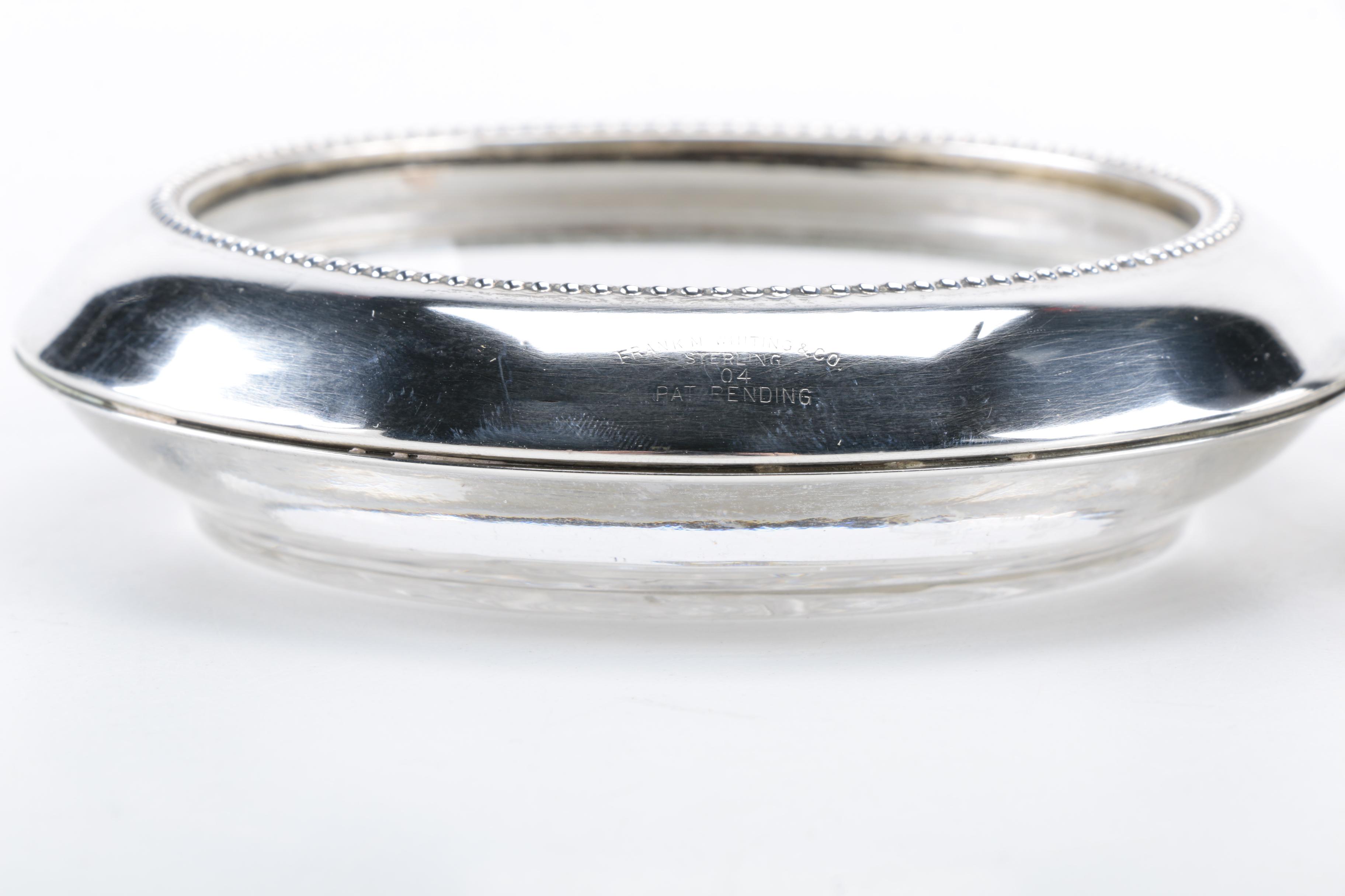 Frank M. Whiting & Co. Sterling Rimmed Glass Coasters