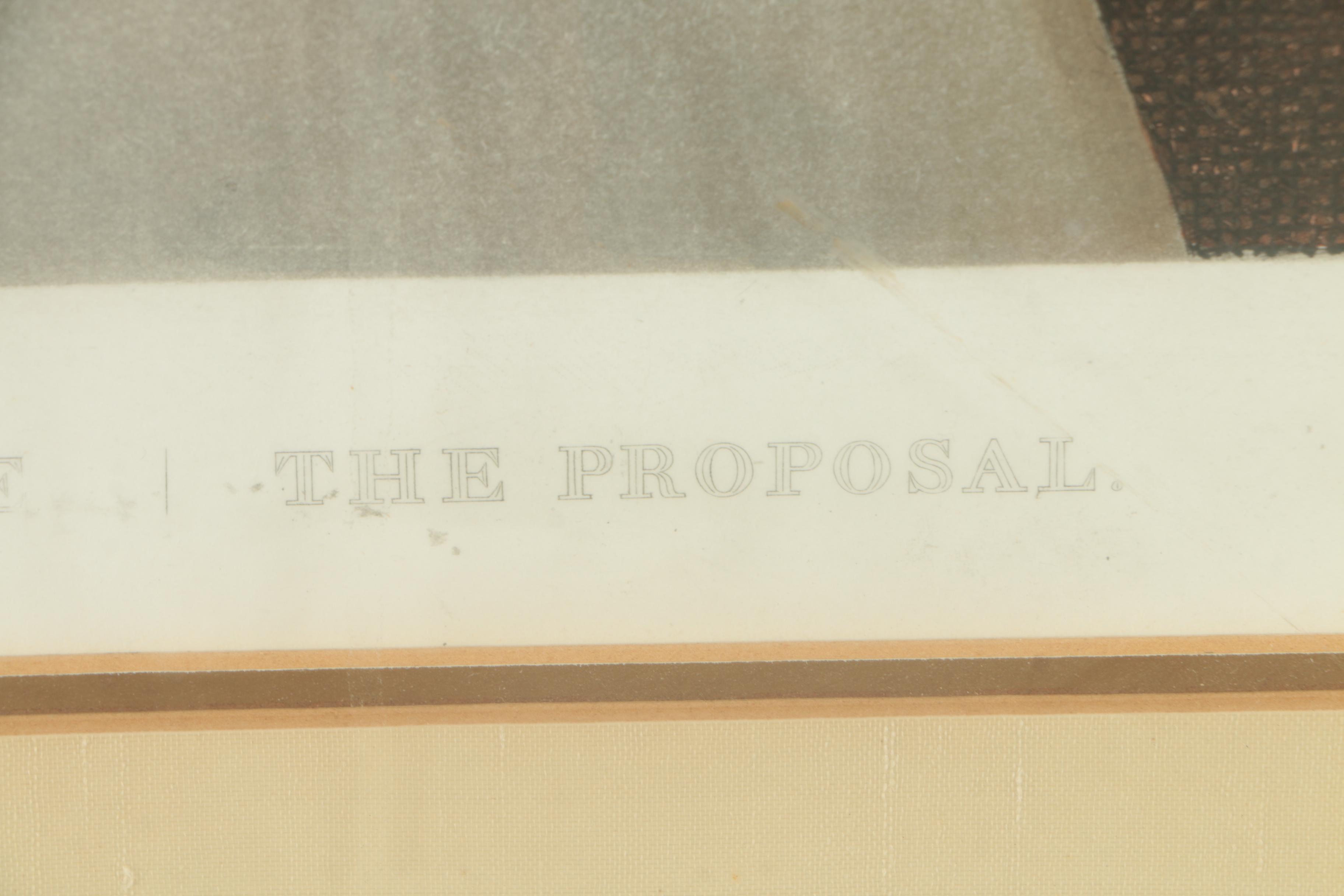 Maile Hand Colored Mezzotint "The Proposal" After Claude-Marie Dubufe