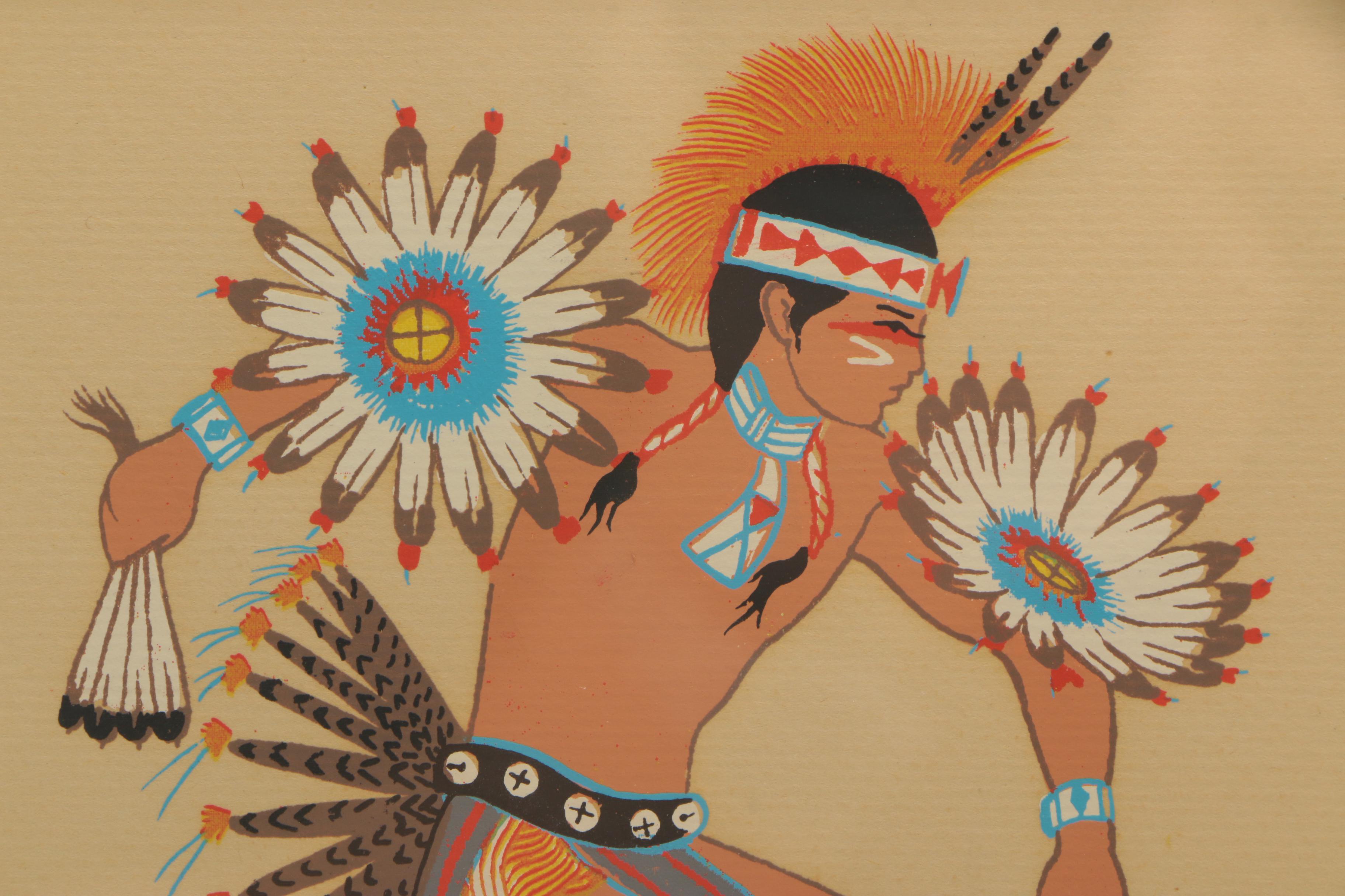 Serigraphs After Harrison Begay's "War Dance" and "Hoop Dance"