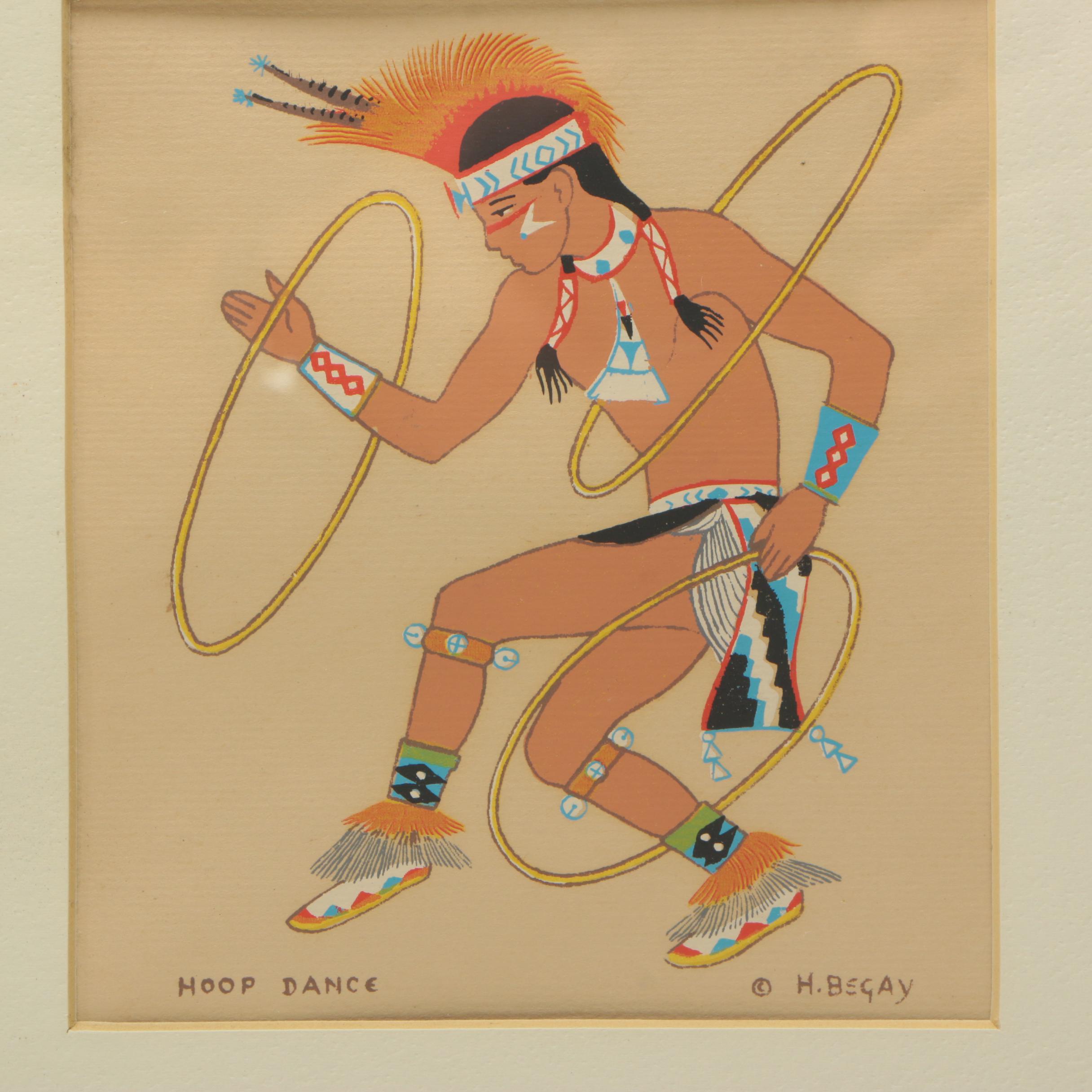 Serigraphs After Harrison Begay's "War Dance" and "Hoop Dance"
