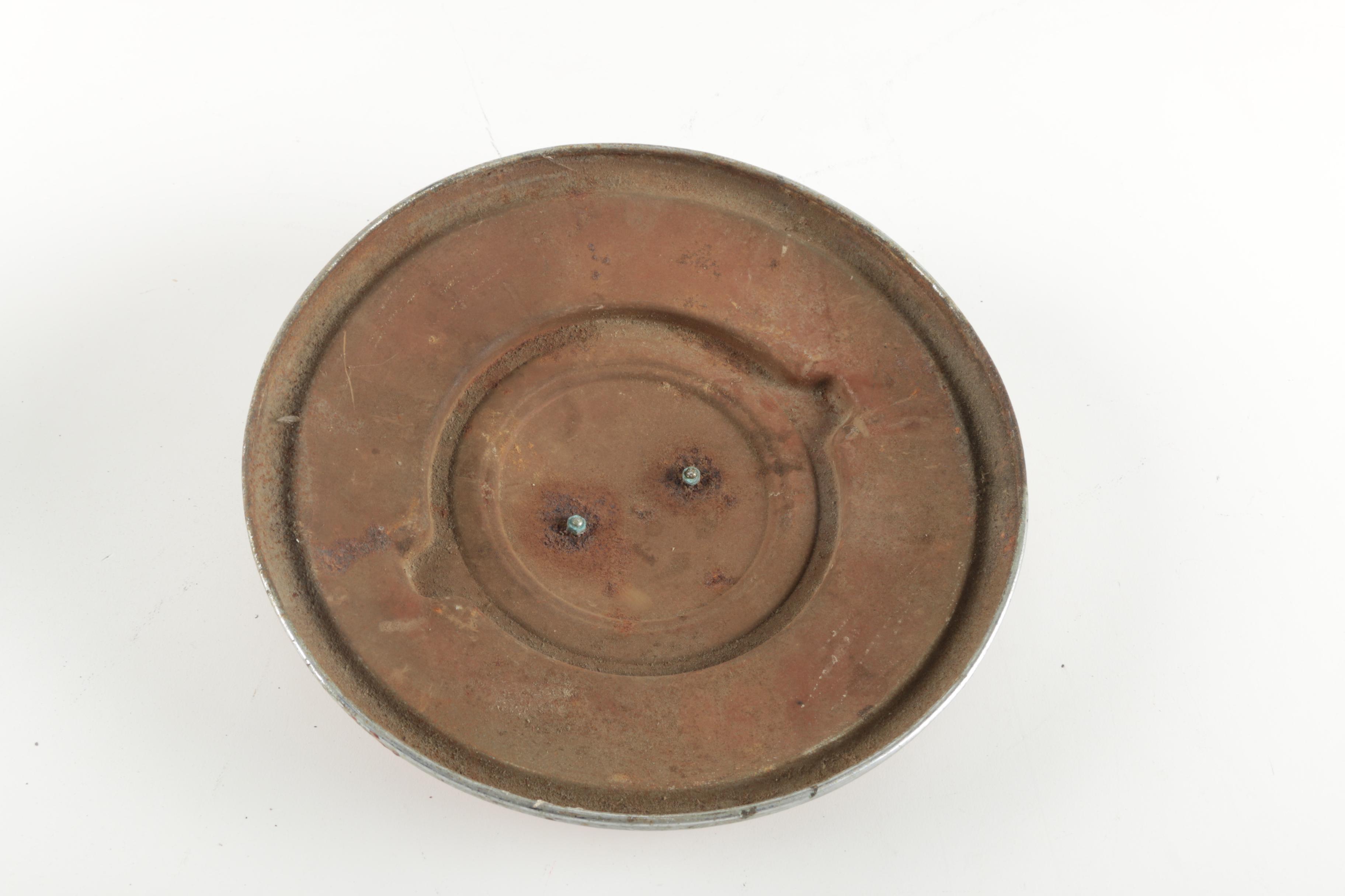 Two Red Vintage Jaguar Hubcaps