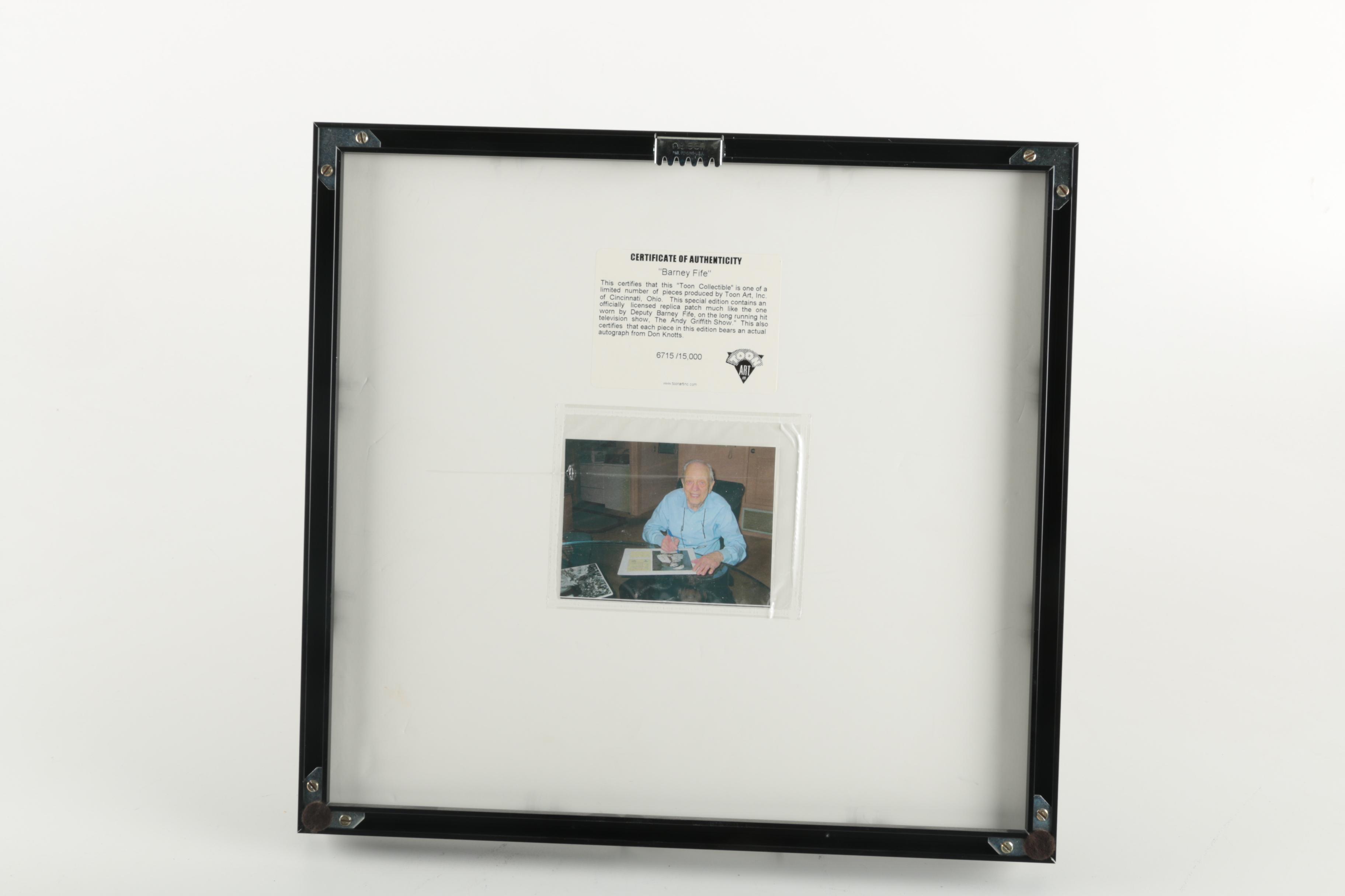 Don Knotts Autographed Framed Photo "Barney Fife"