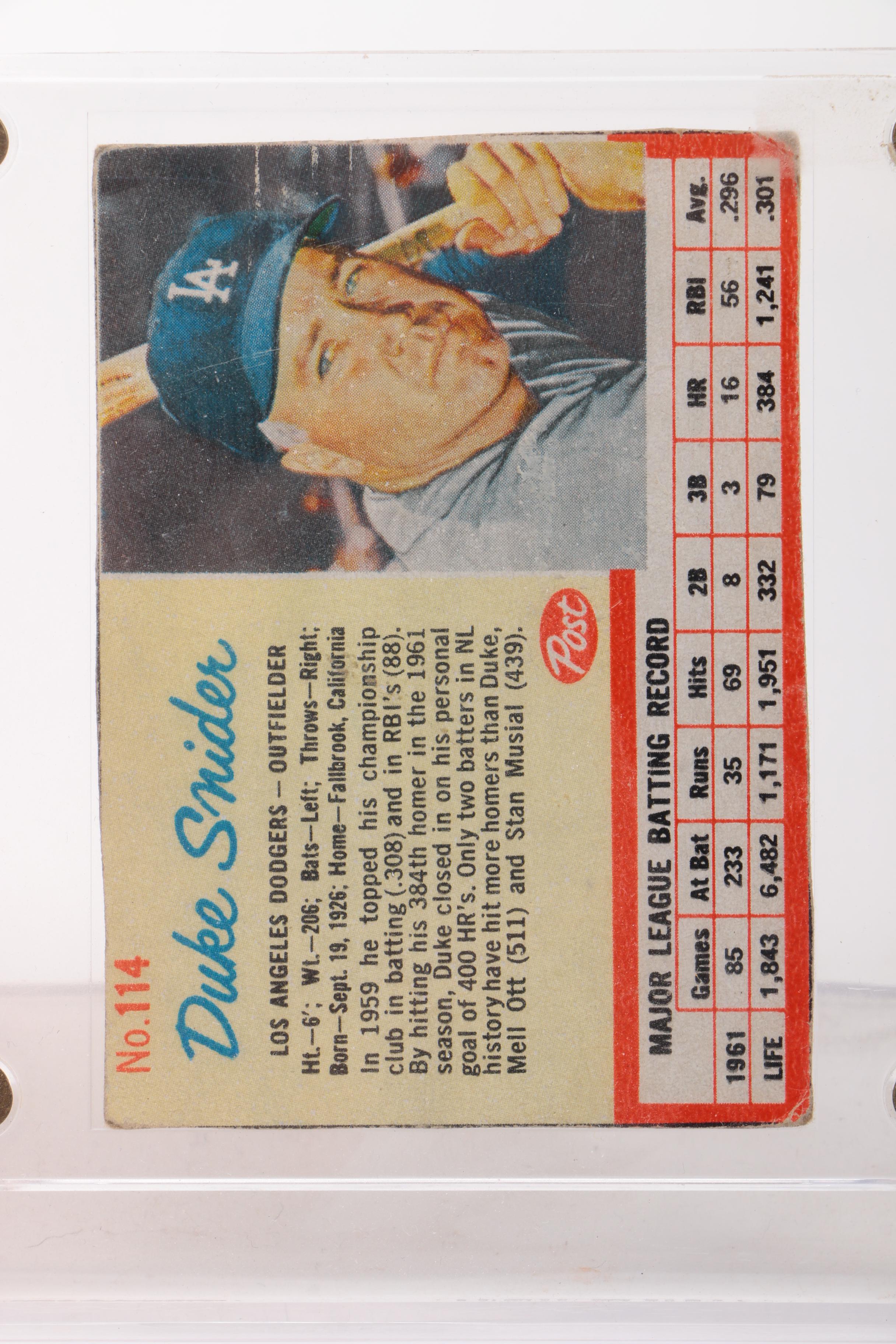 Duke Snider Autographed Baseball with Card