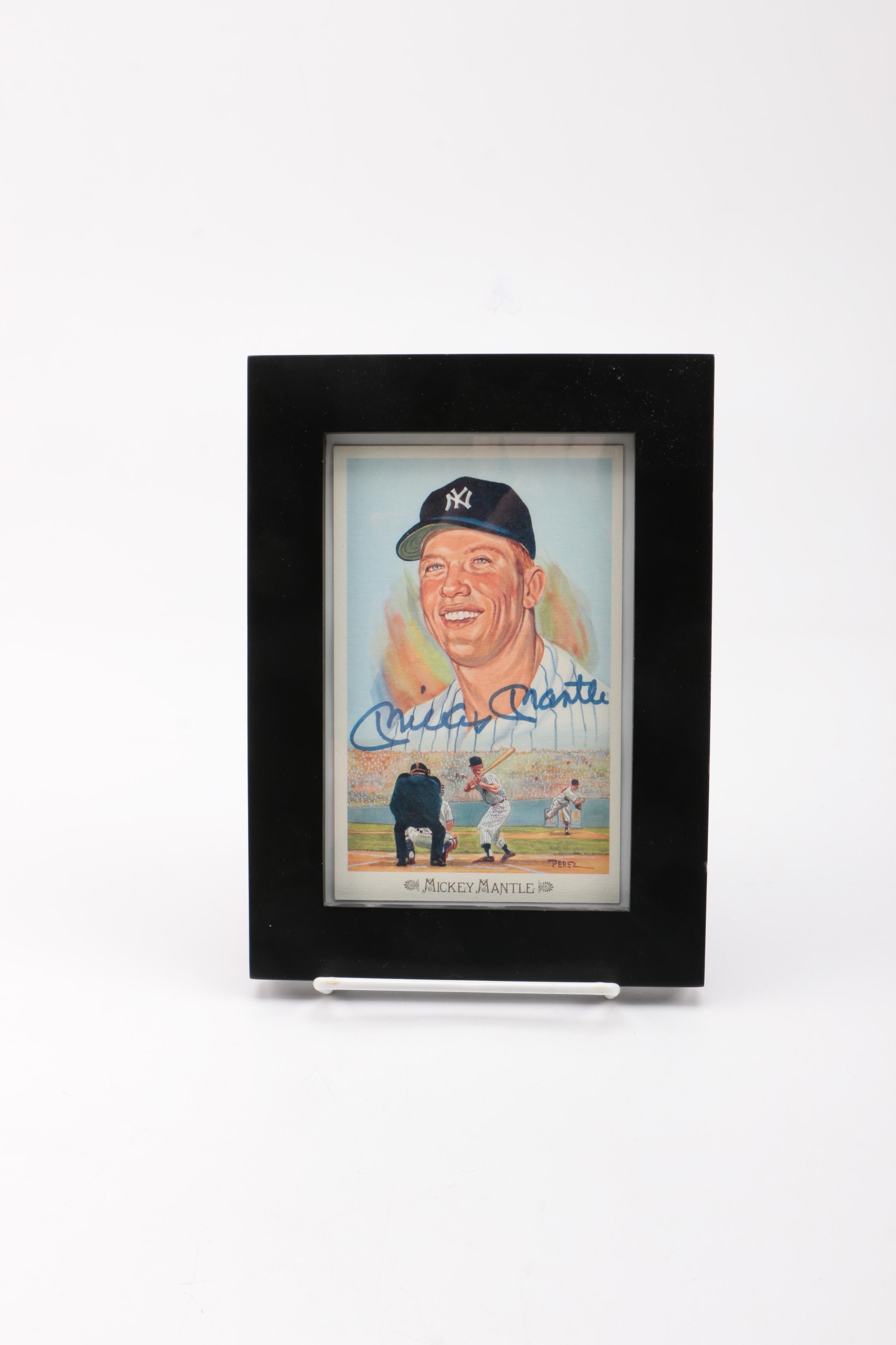 Mickey Mantle Signed Offset Lithograph