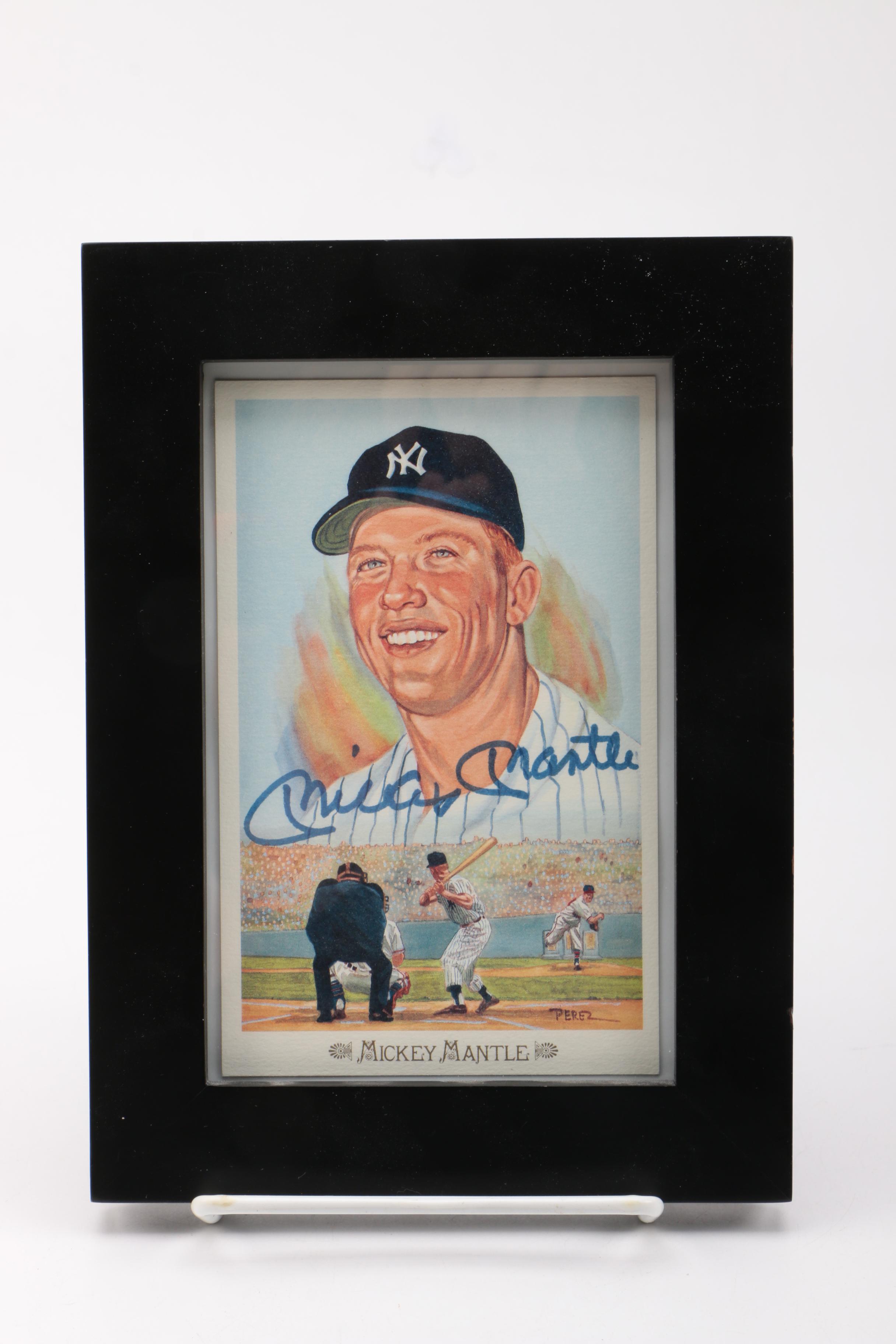 Mickey Mantle Signed Offset Lithograph