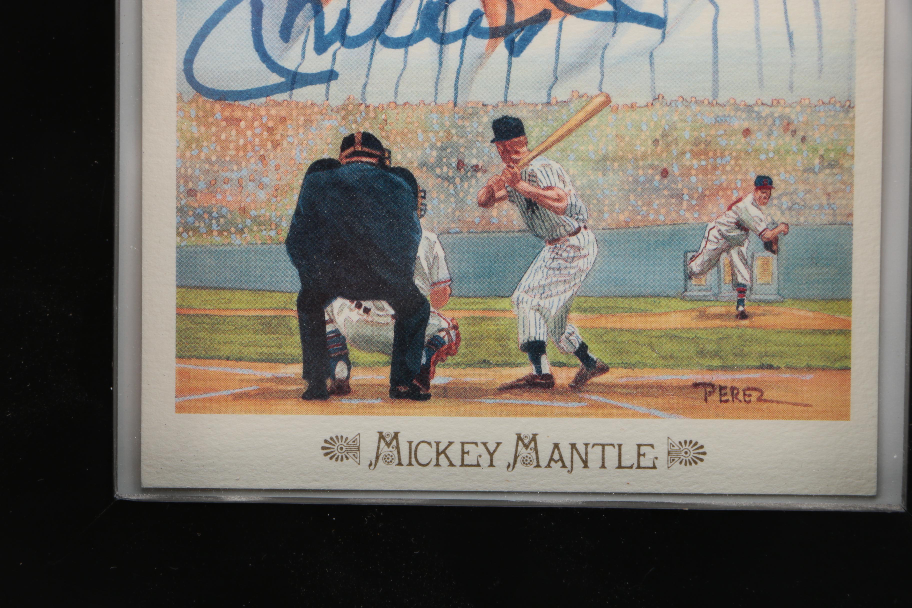 Mickey Mantle Signed Offset Lithograph
