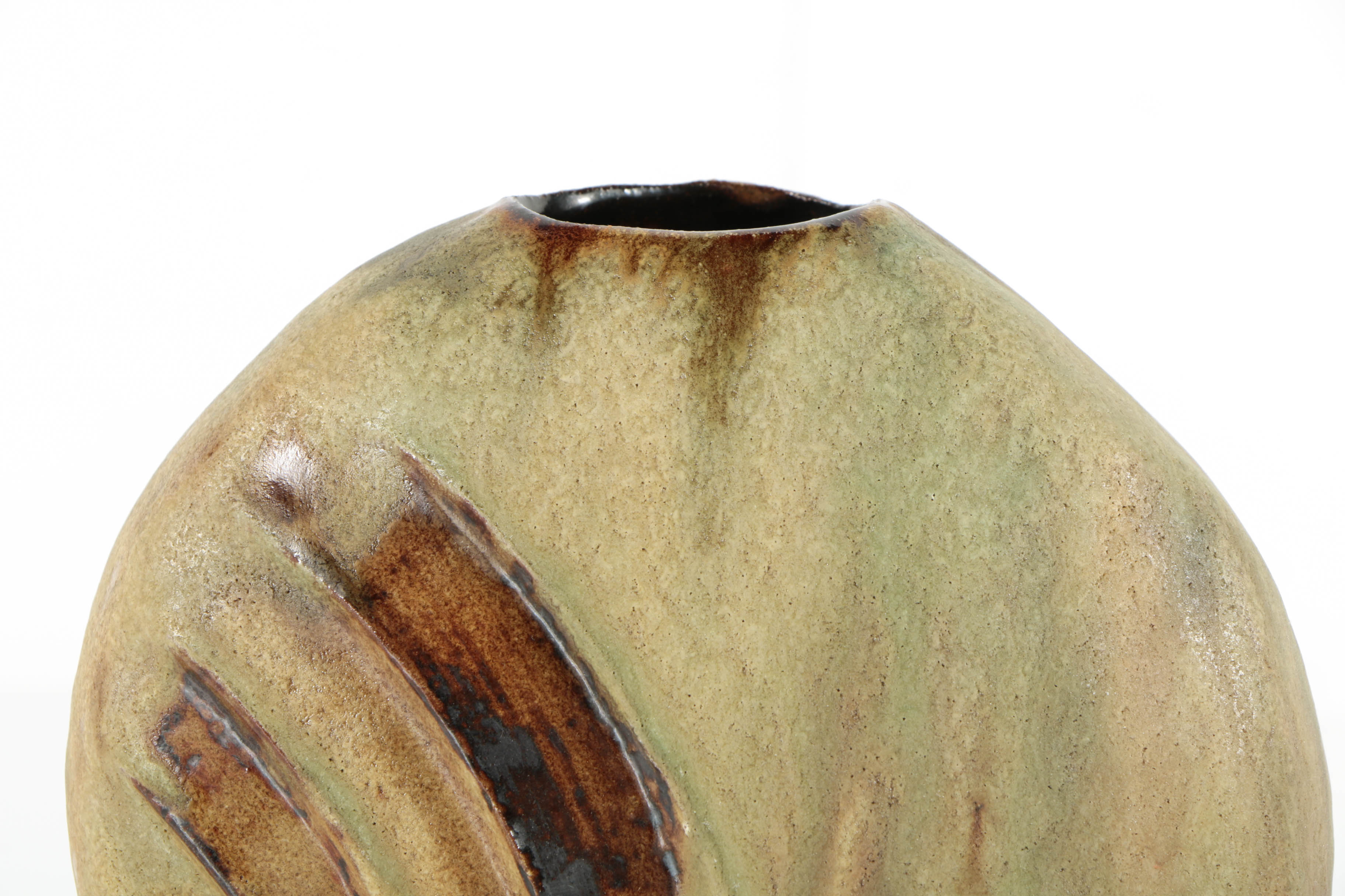 Helmut Schäffenacker Ceramic Squat Round Vase