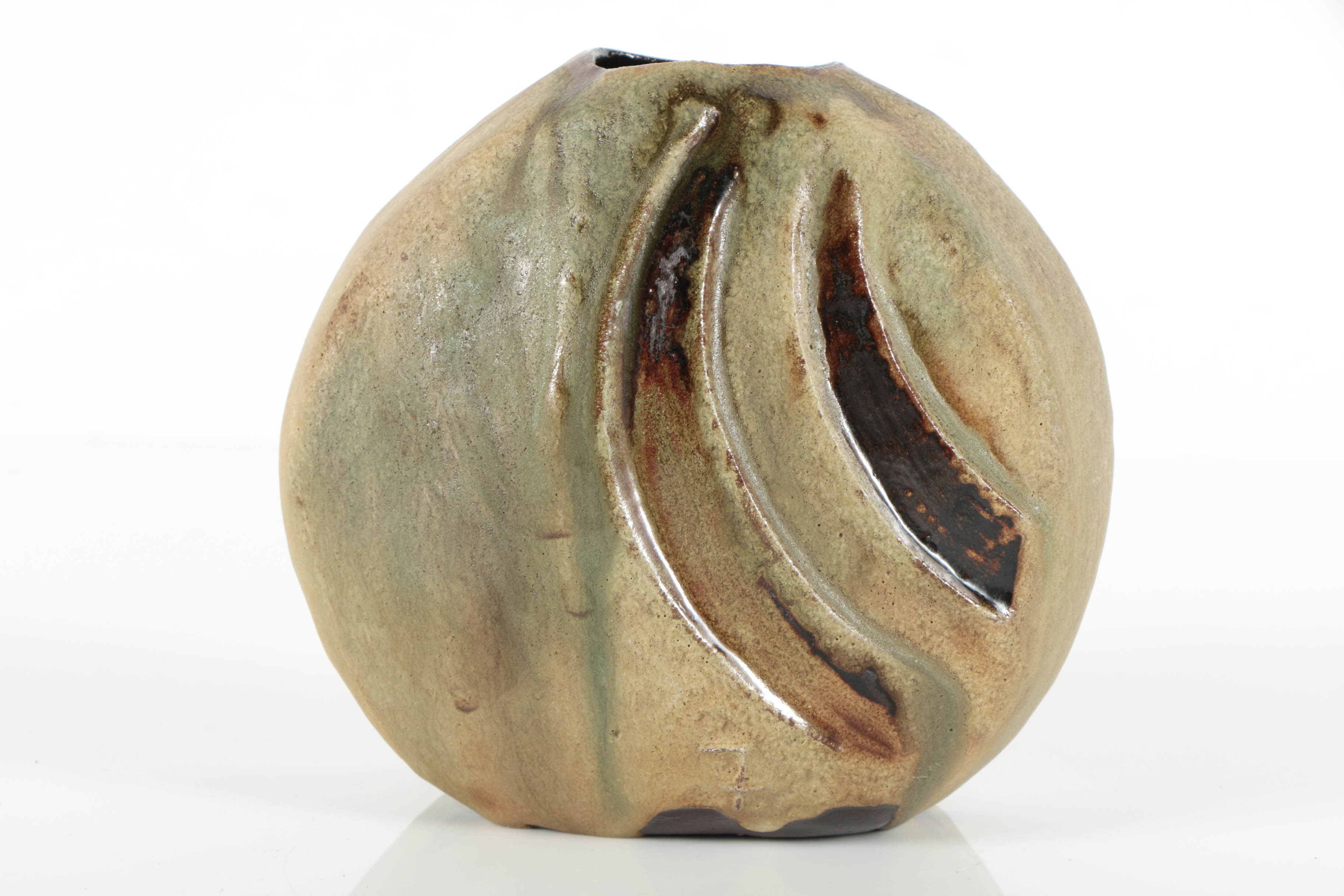 Helmut Schäffenacker Ceramic Squat Round Vase