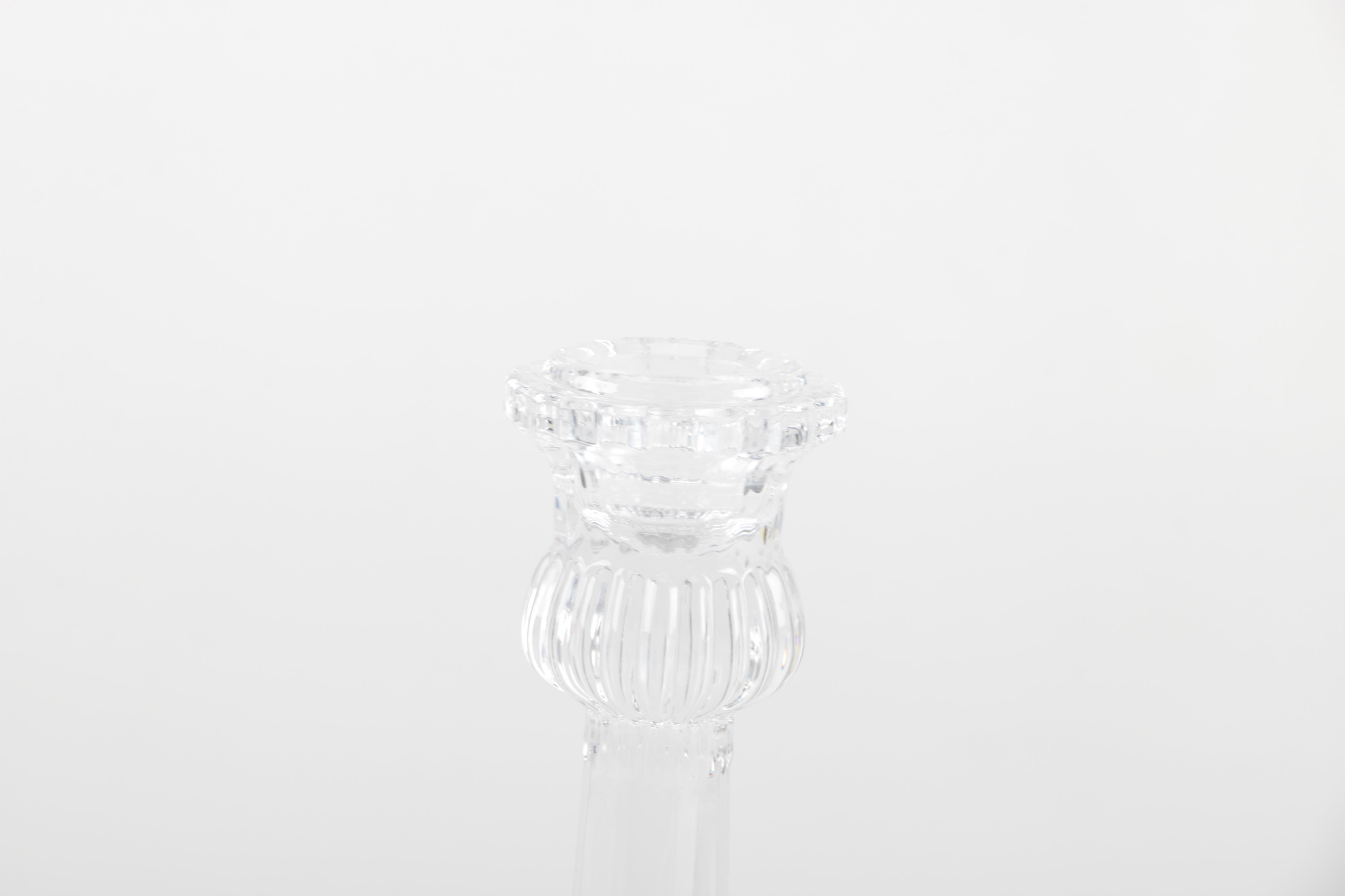 Tiffany & Co. "Dolphin" Crystal Candlesticks