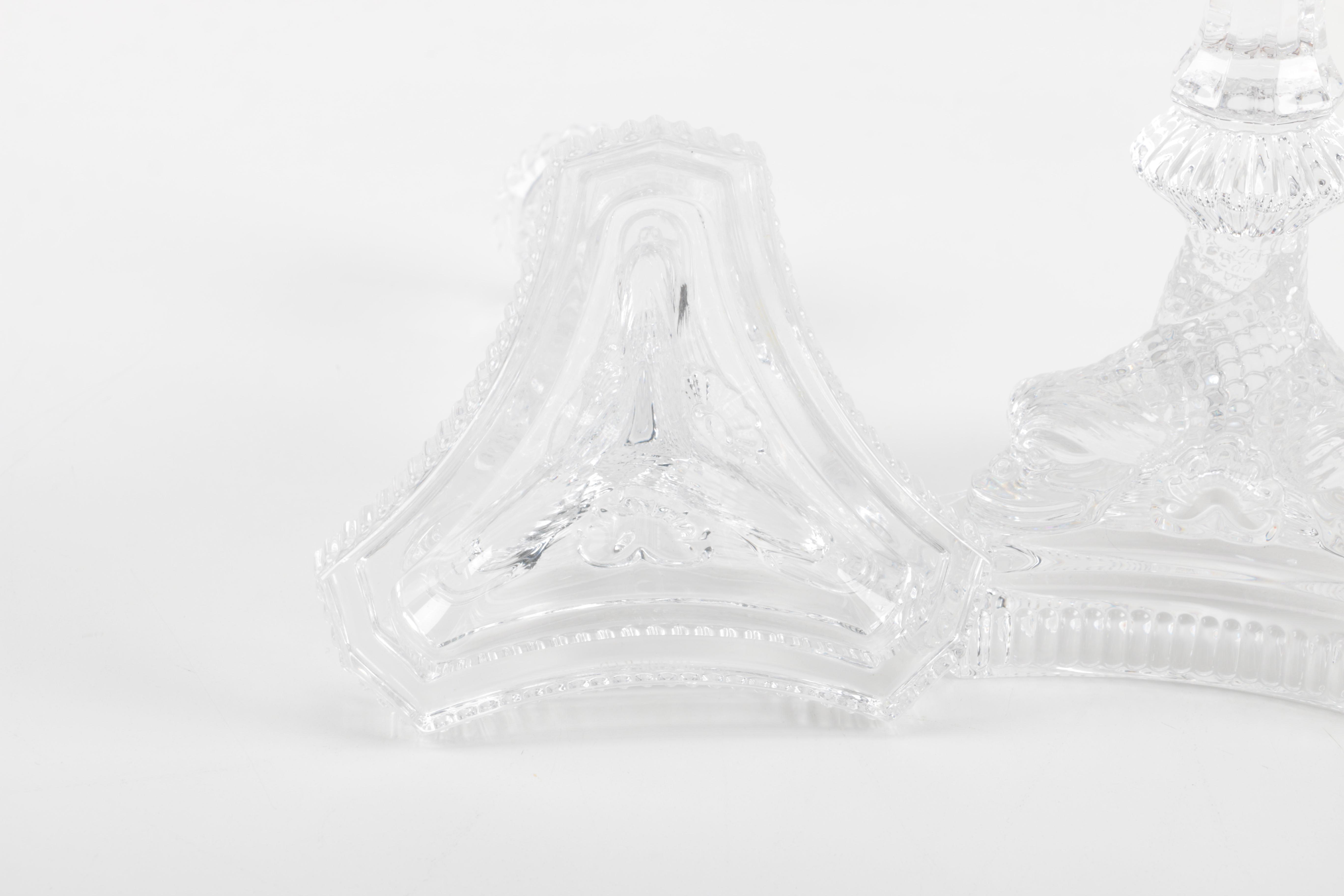 Tiffany & Co. "Dolphin" Crystal Candlesticks