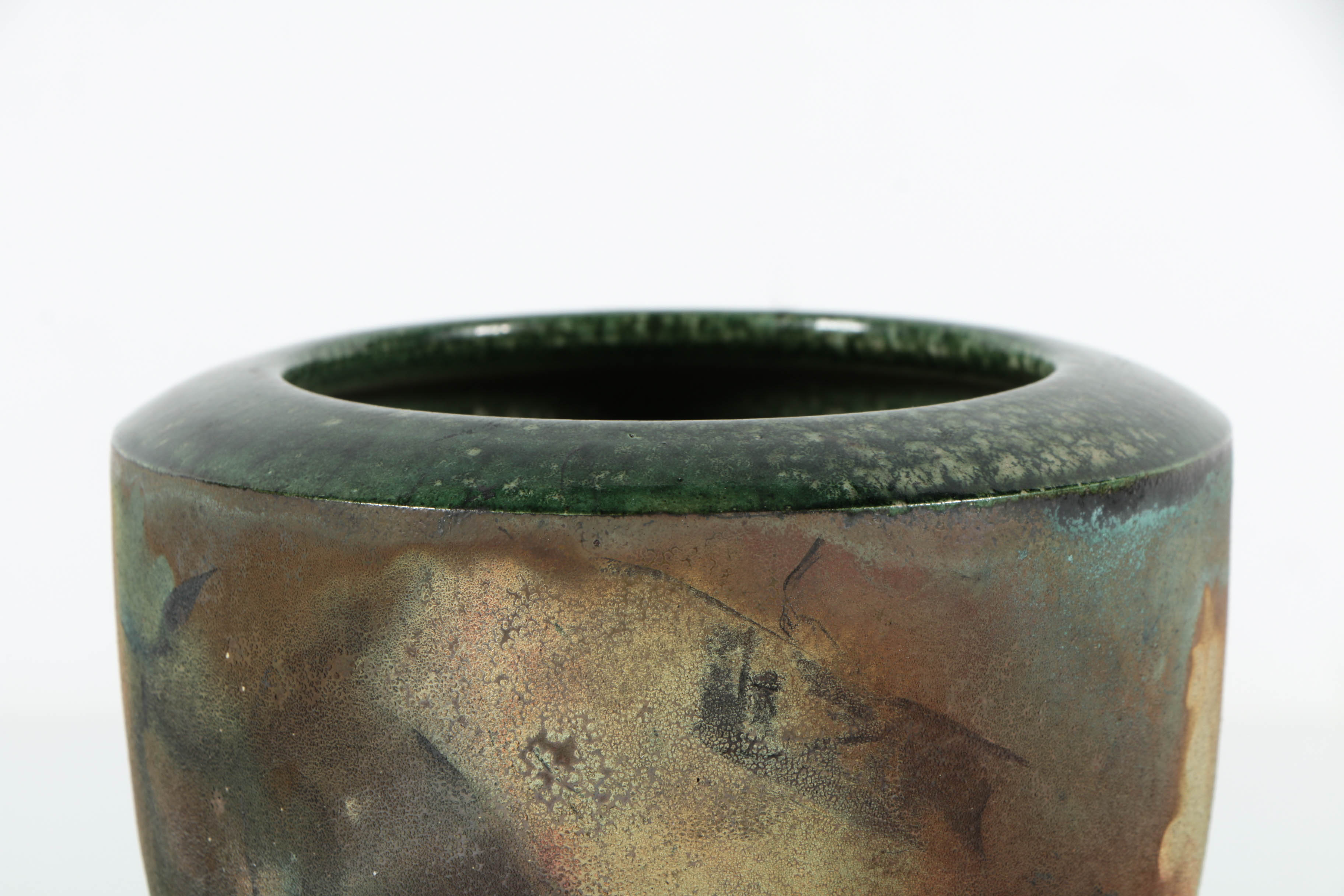 Hand Thrown Stoneware Raku Fired Vase