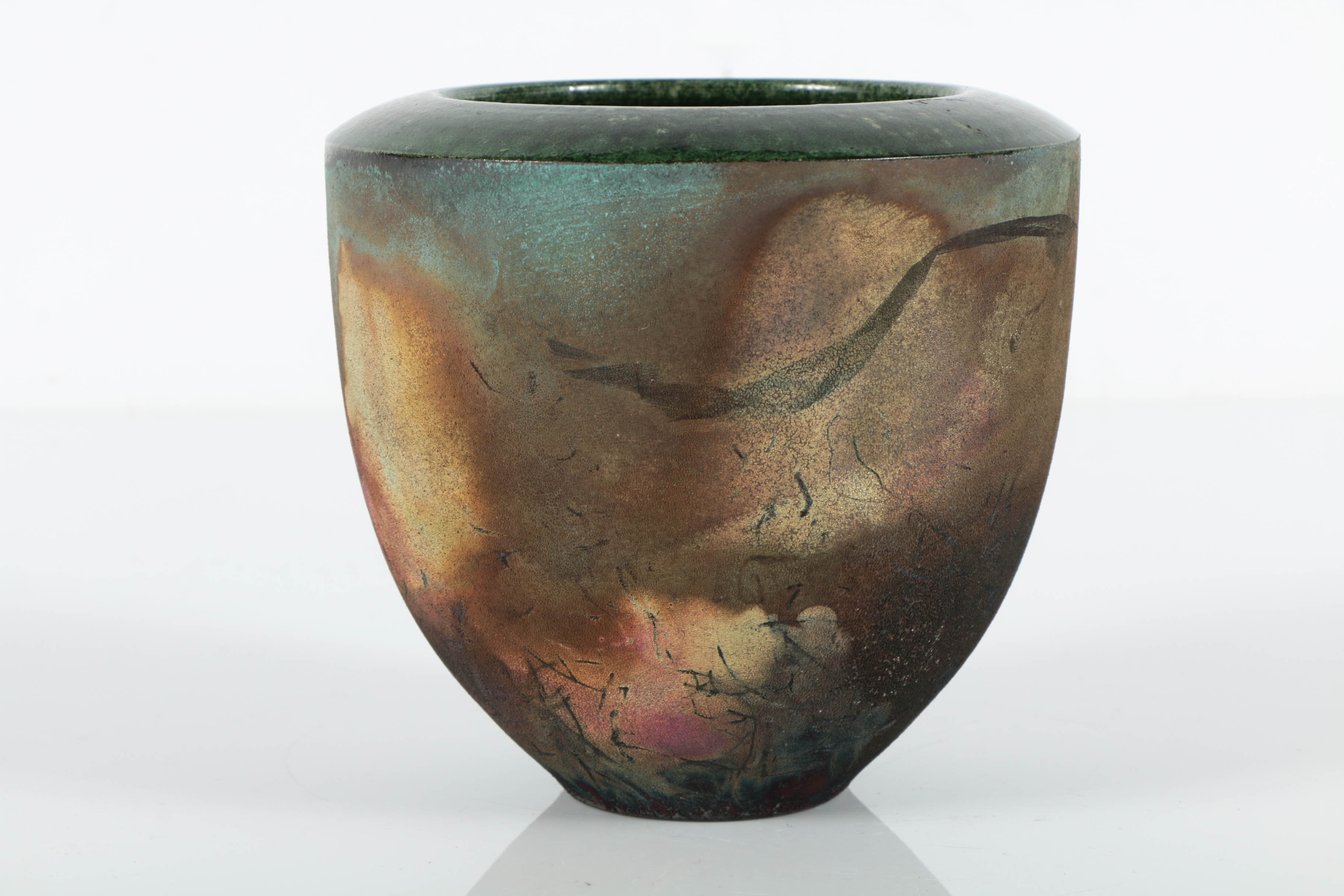 Hand Thrown Stoneware Raku Fired Vase