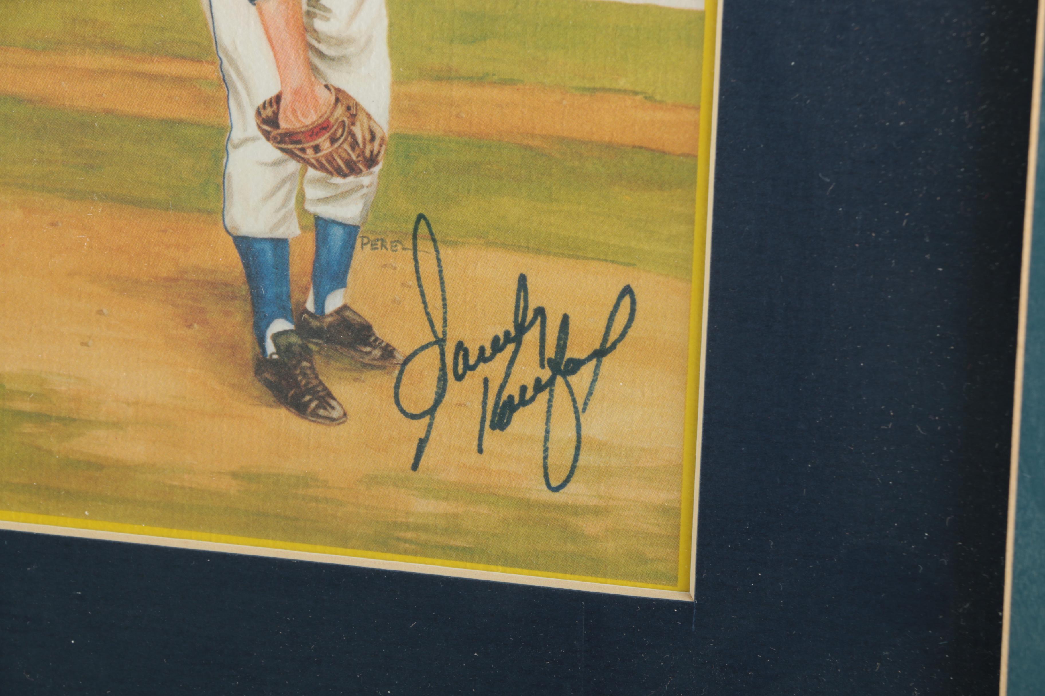 Sandy Koufax Framed Photograph with Signed Print