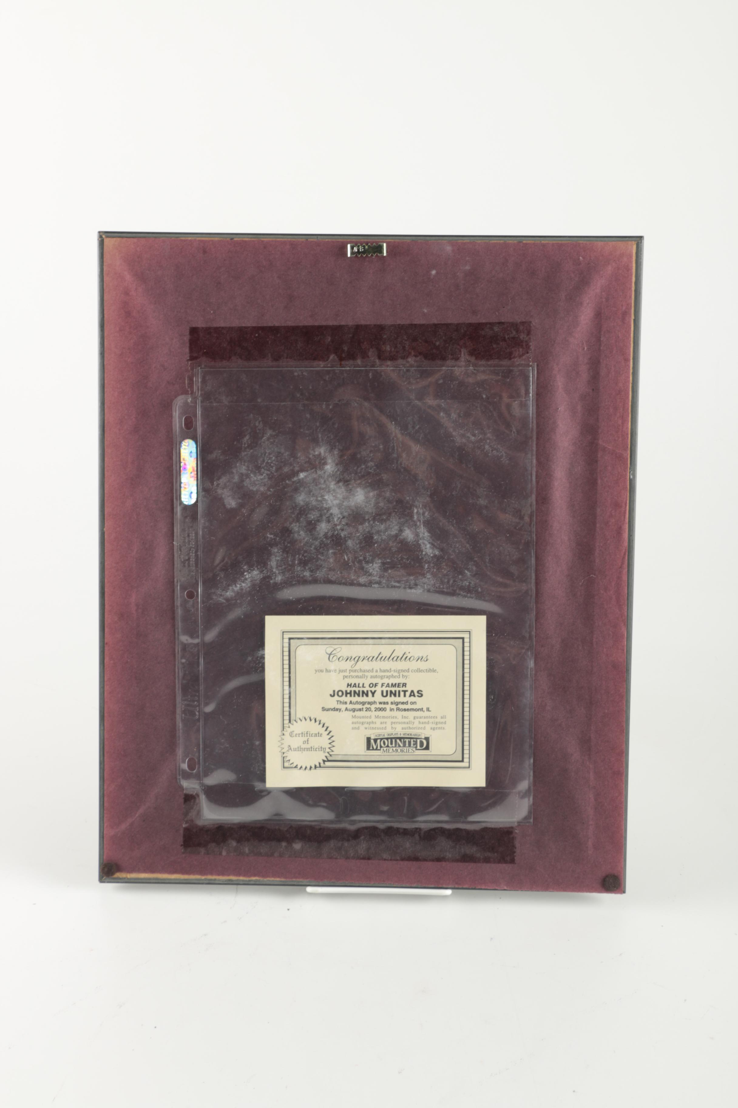 Johnny Unitas Autographed Photo