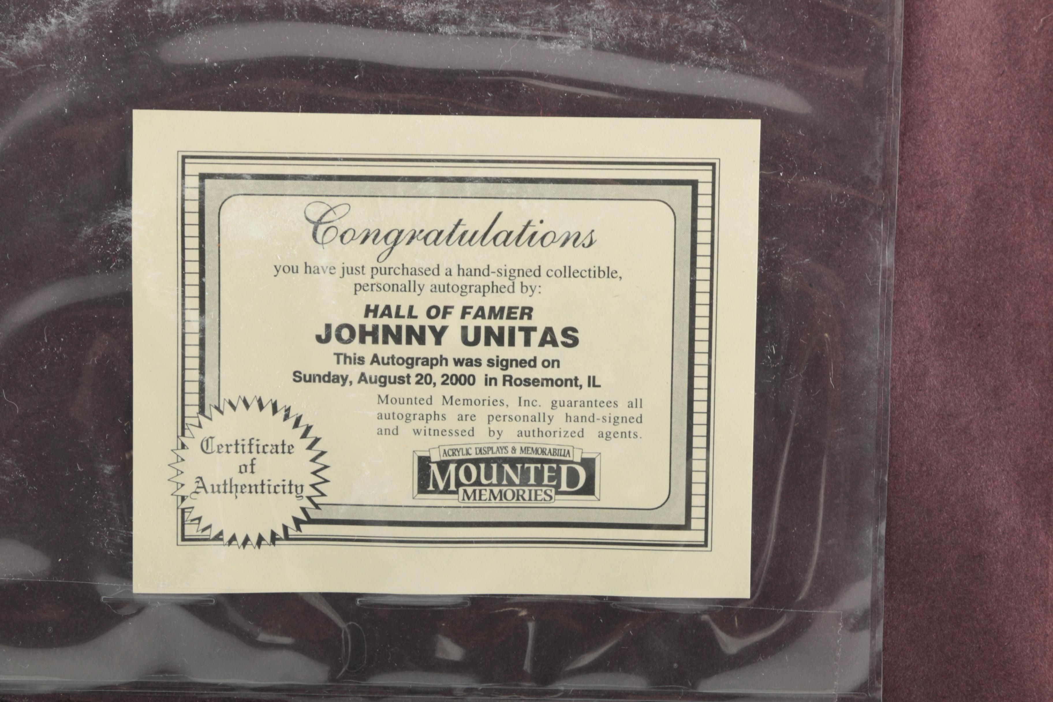 Johnny Unitas Autographed Photo