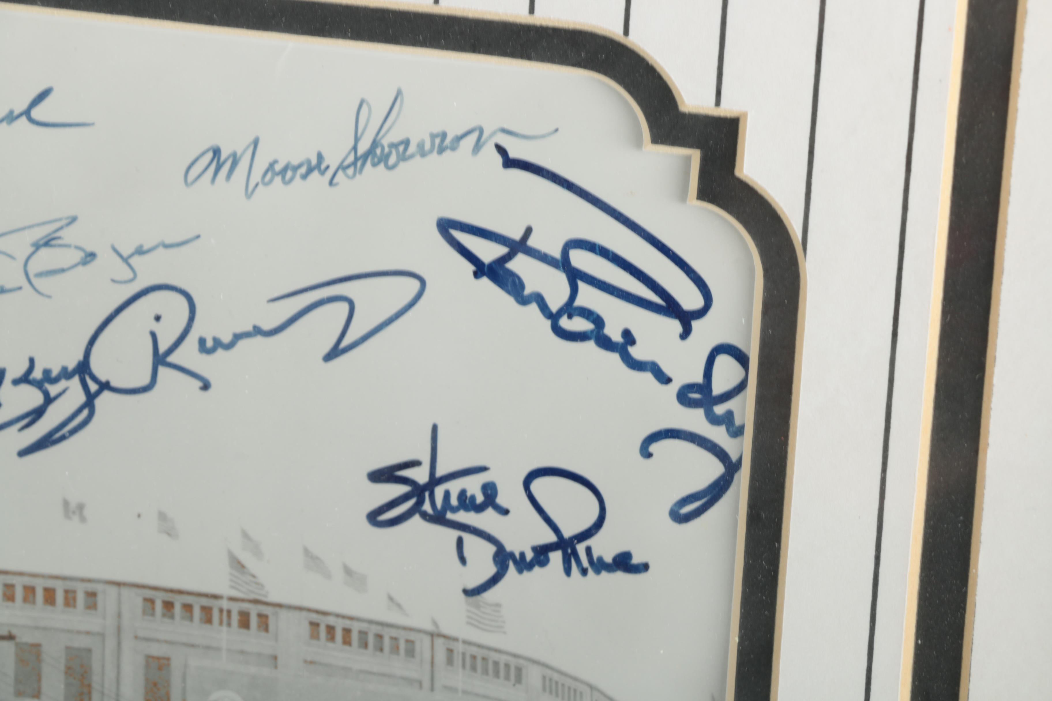 Autographed Old Yankee Stadium Black and White Photograph