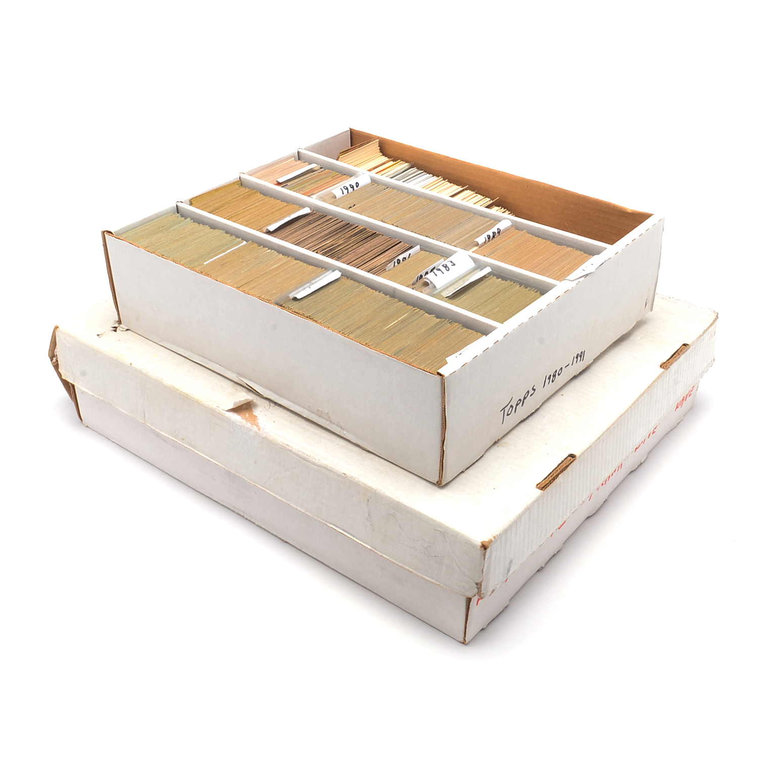 1980s and 1990s Baseball Card Collection In Two Large Boxes