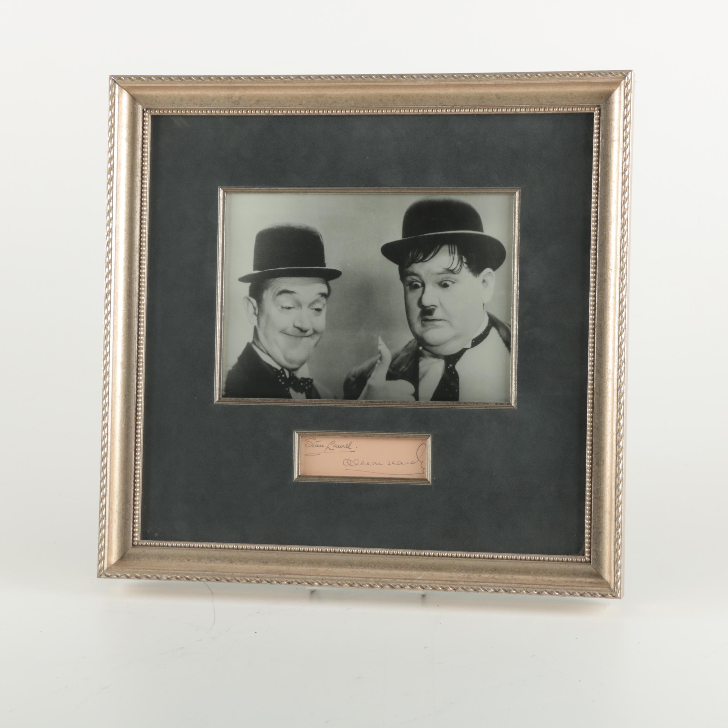 Laurel and Hardy Autographed Framed Photo