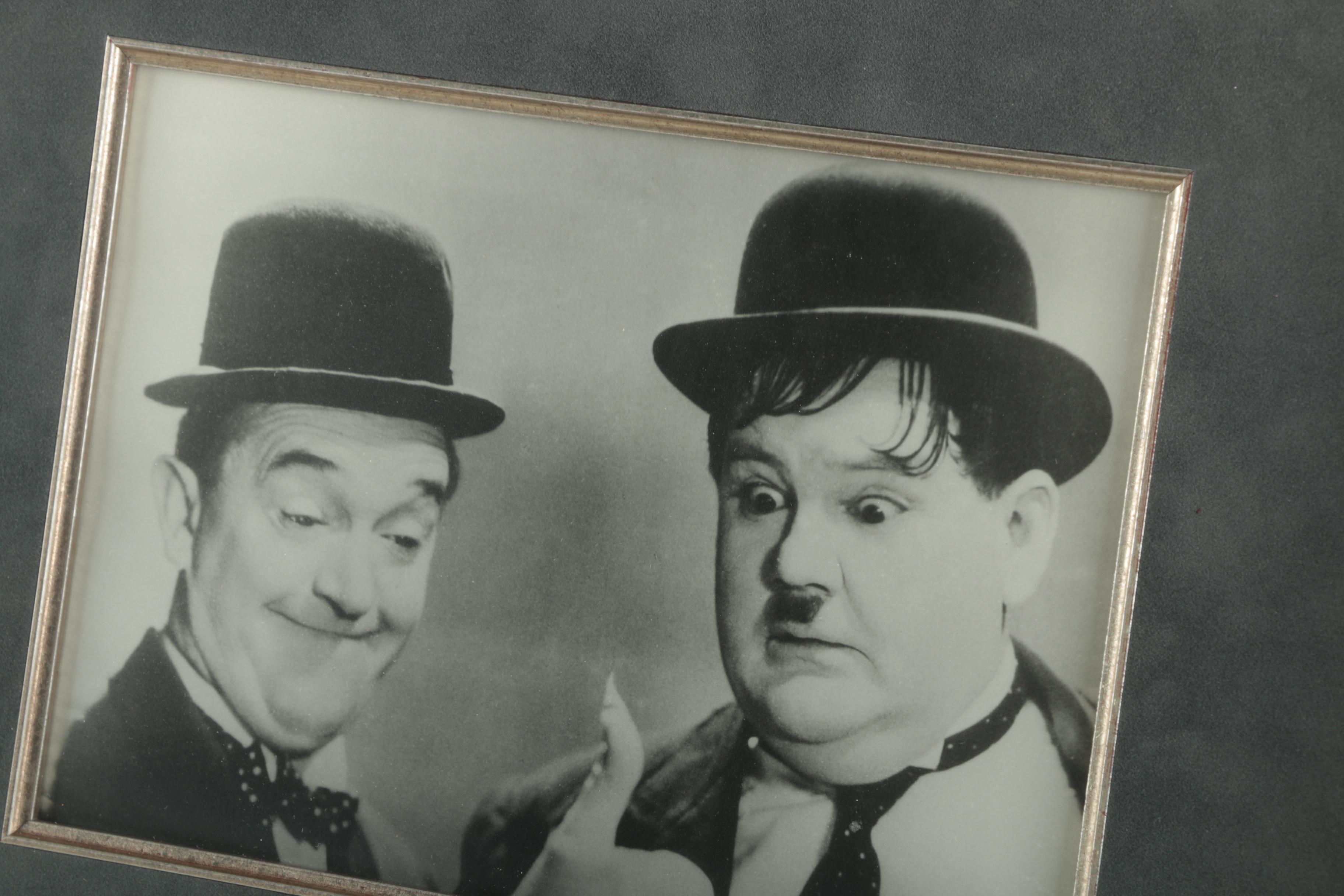 Laurel and Hardy Autographed Framed Photo