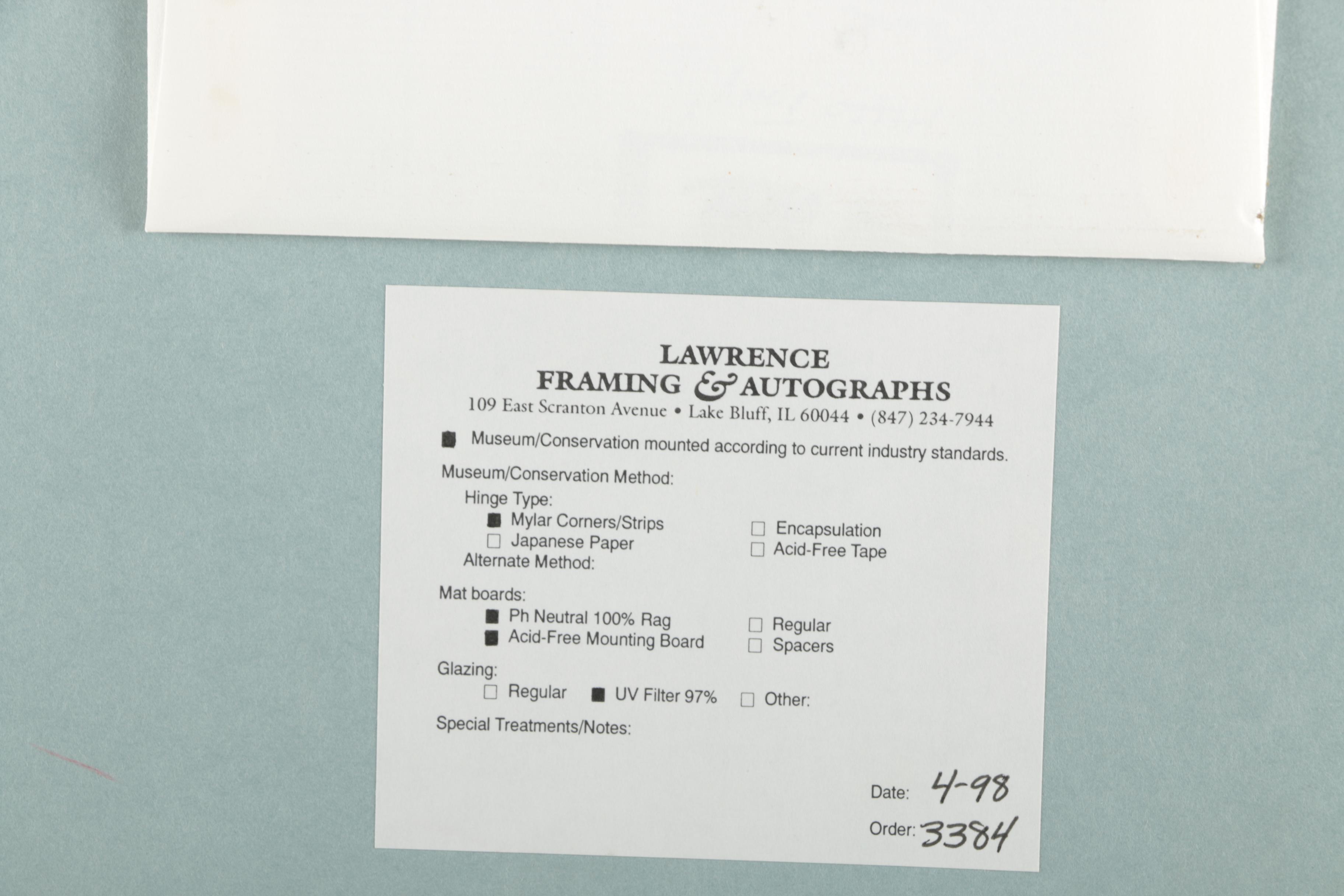 Laurel and Hardy Autographed Framed Photo