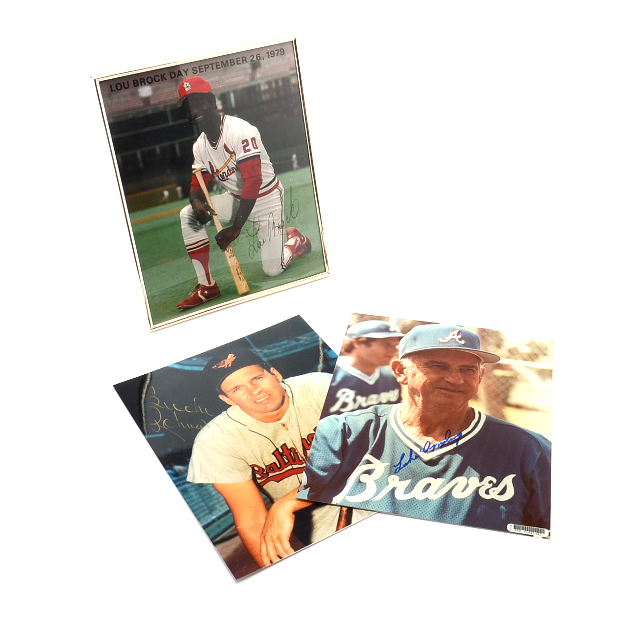 Appling, Brock, Robinson Signed Pictures