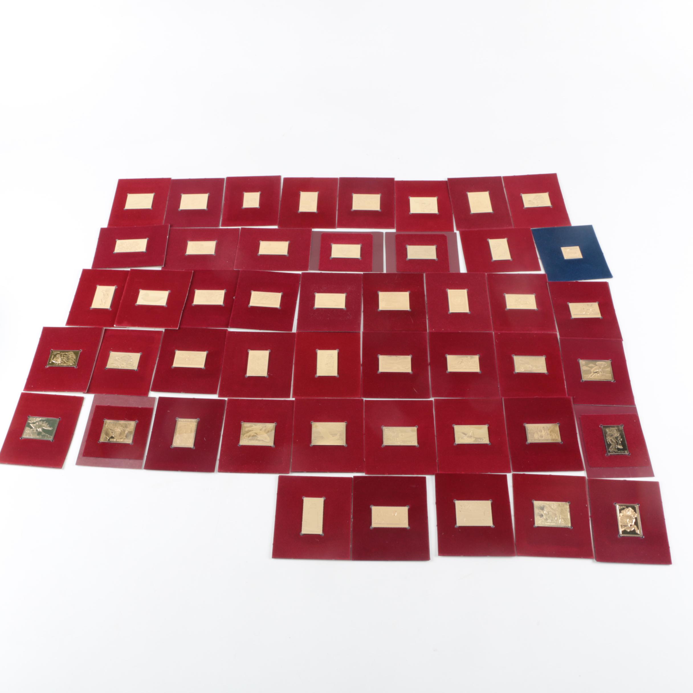 22K Gold Overlay Postal Commemorative Society Replica Stamps