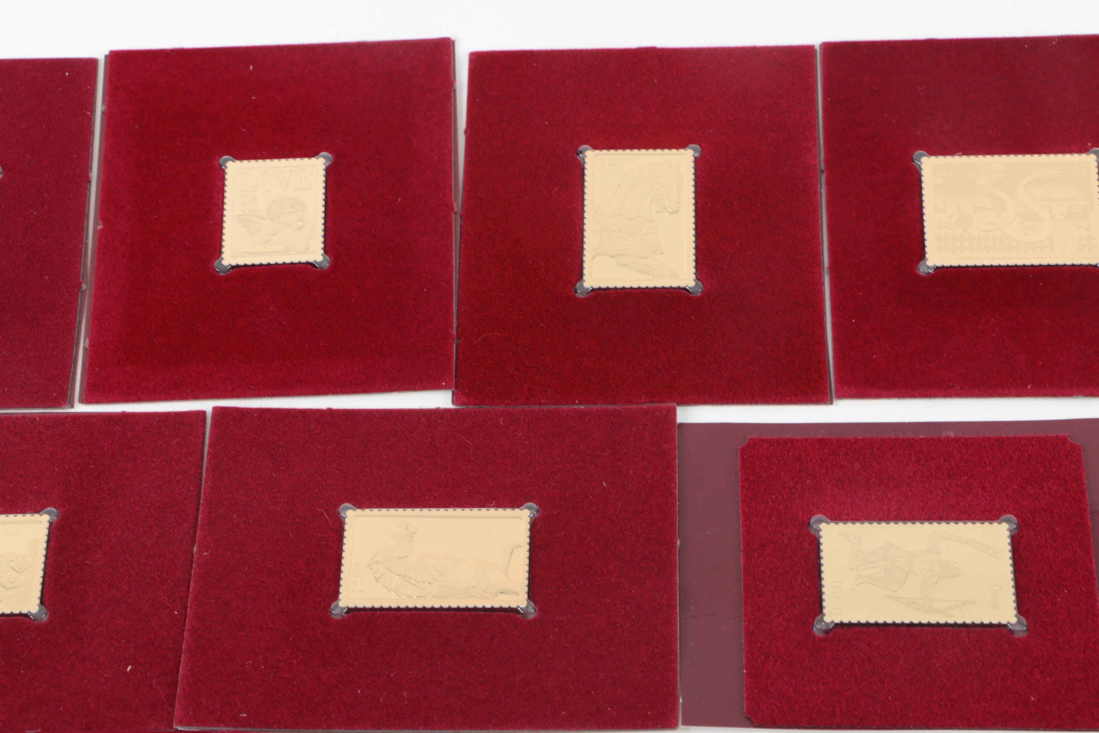 22K Gold Overlay Postal Commemorative Society Replica Stamps