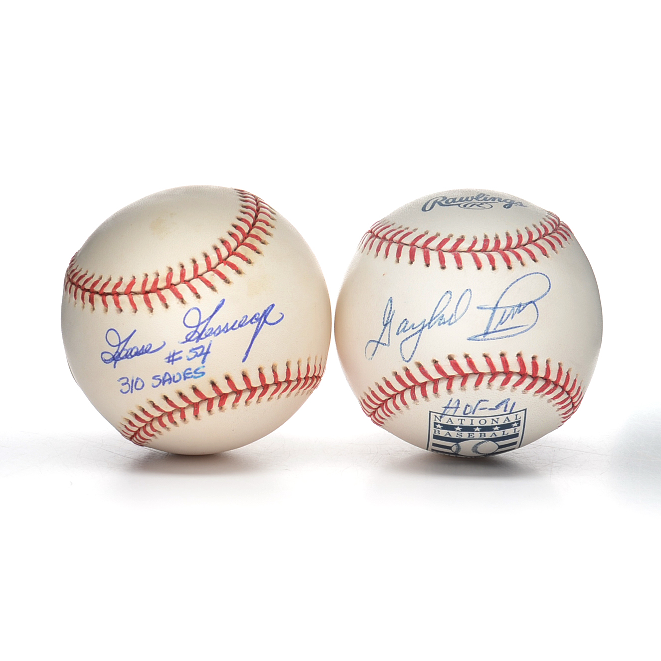 Perry and Gossage Signed Baseballs  COAs