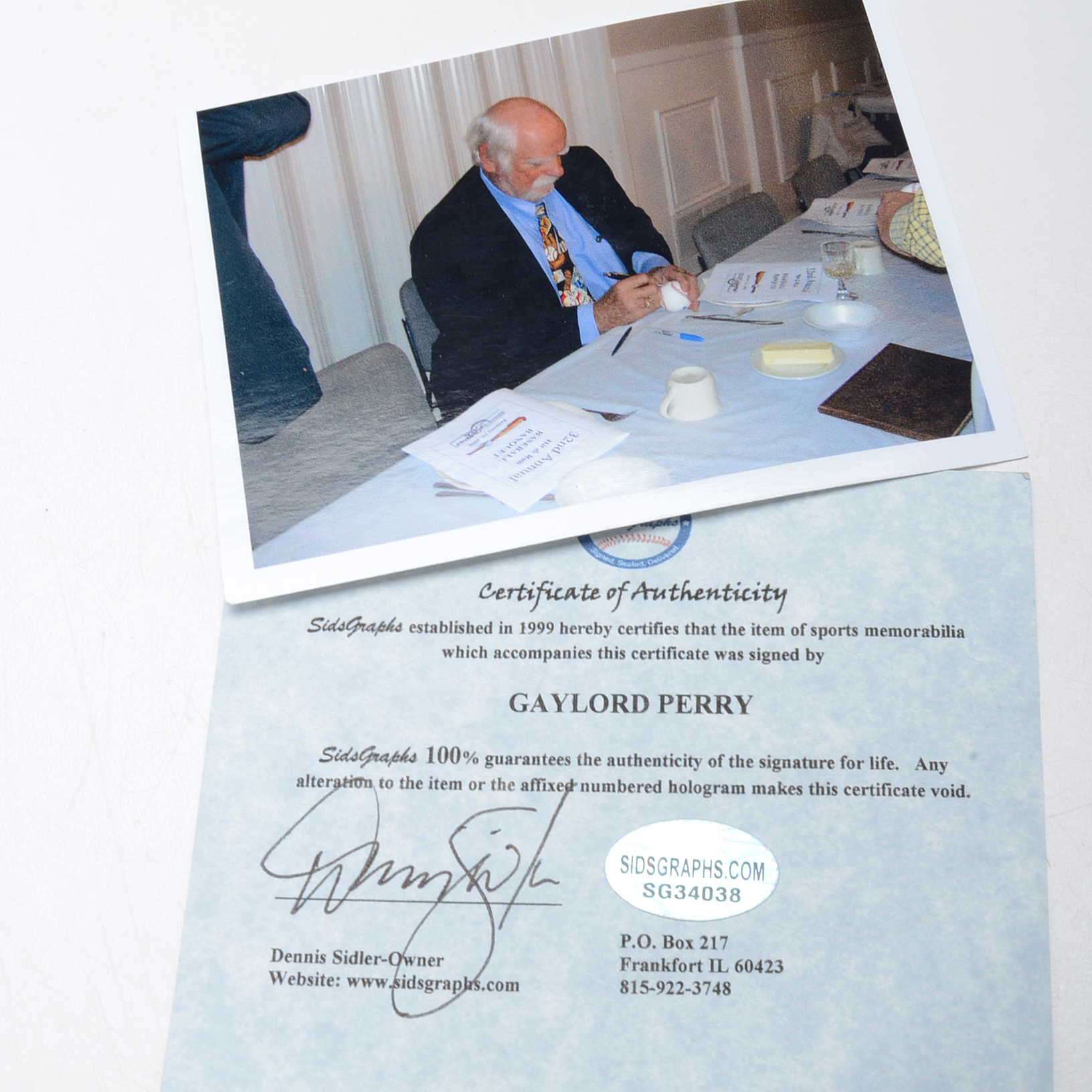 Perry and Gossage Signed Baseballs  COAs