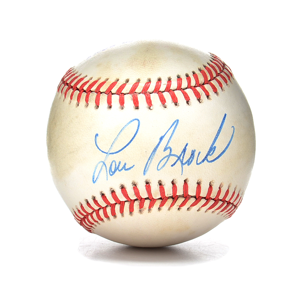 Lou Brock Signed Baseball  COA