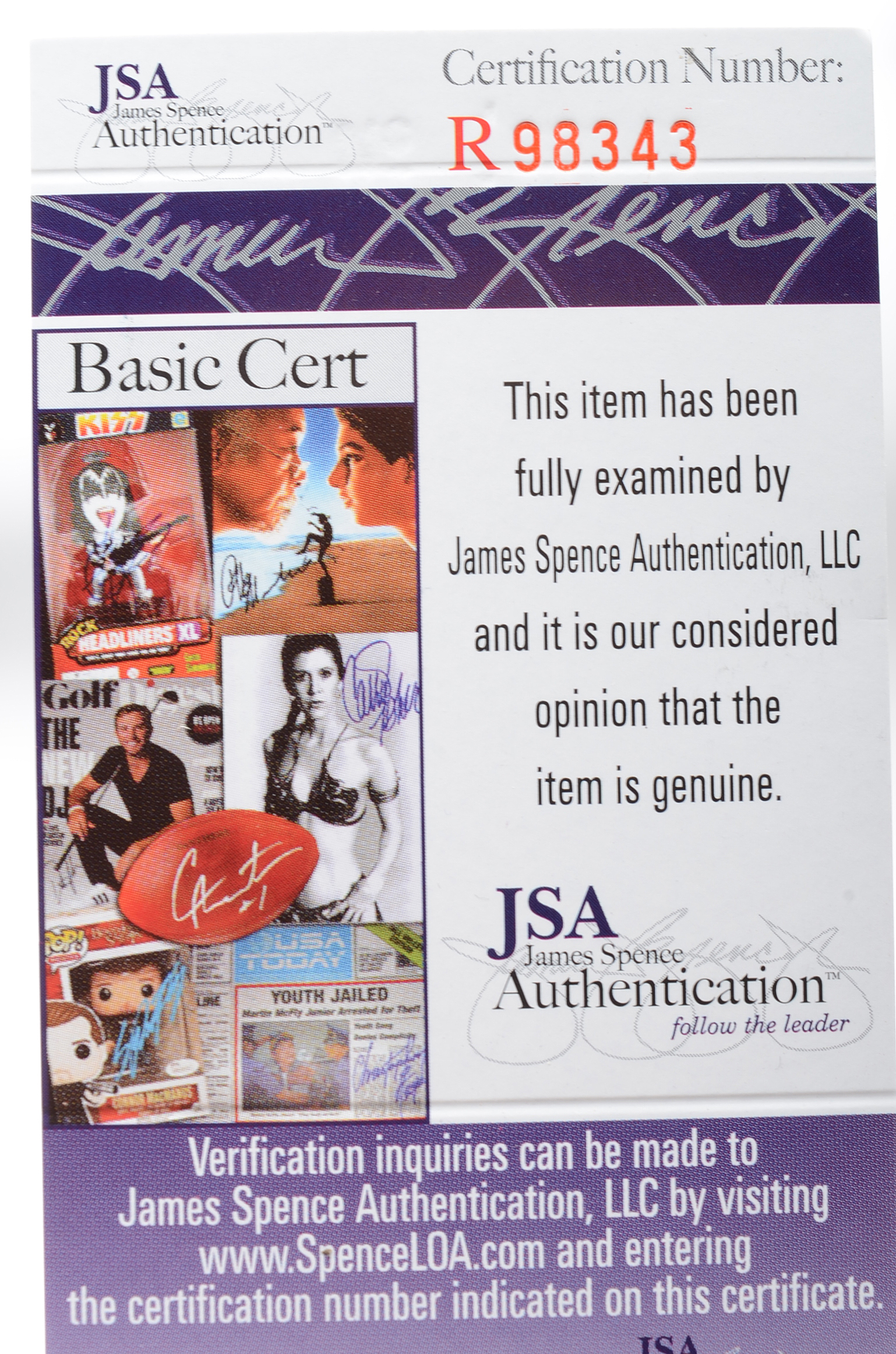 Ken Griffey Jr. Signed Baseball  COA