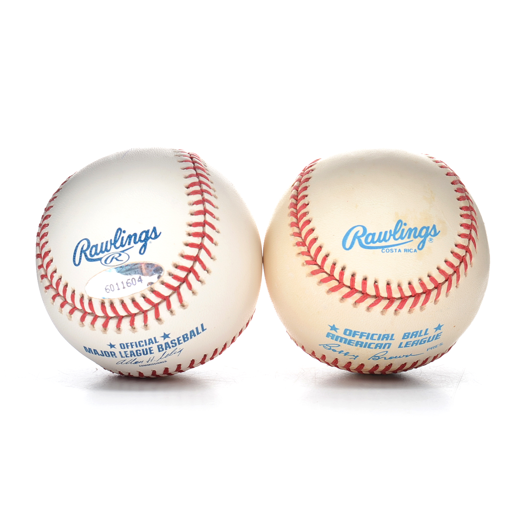 Jim Lonborg  and Steve Bedrosian  Signrf Rawlings Baseballs