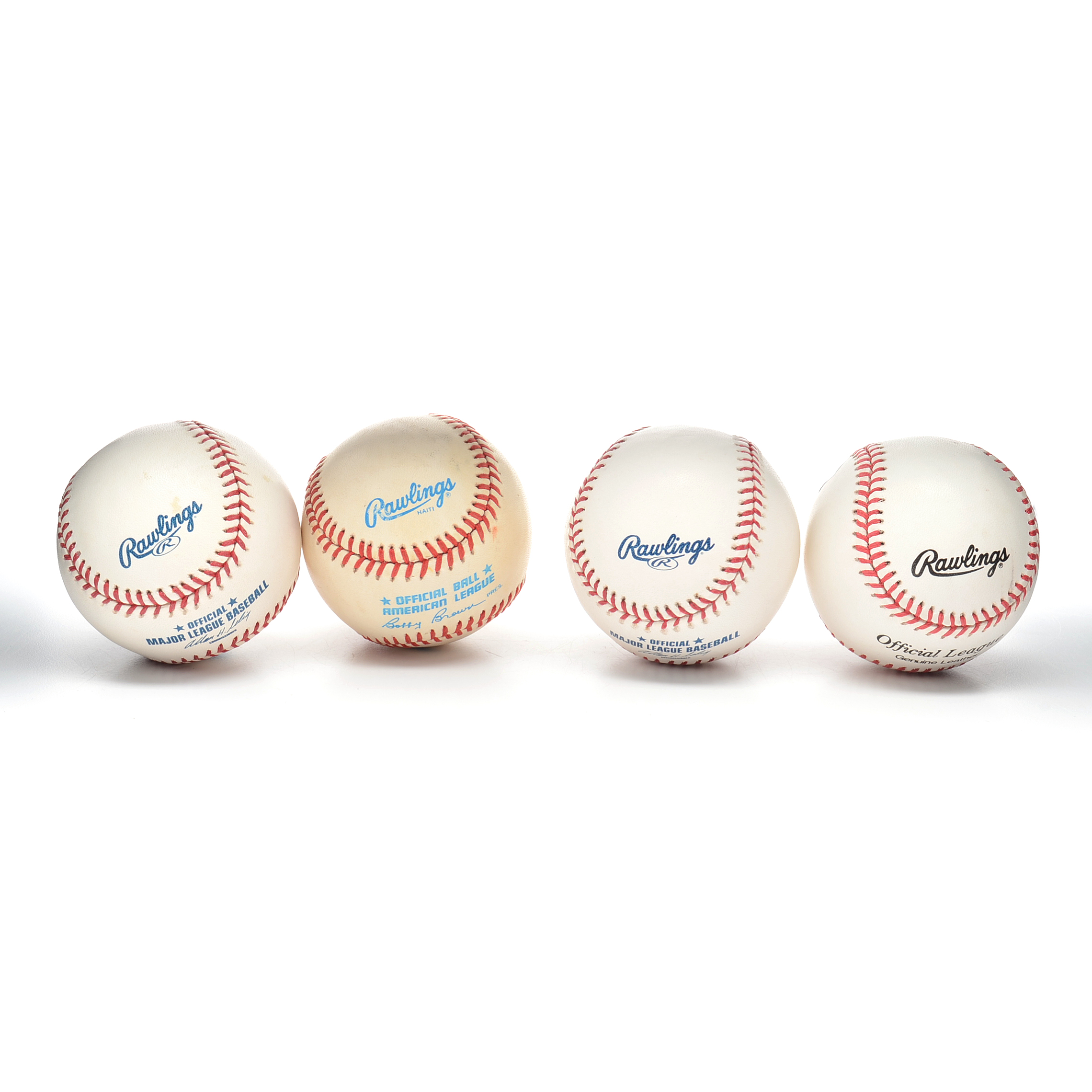 Four Signed Former Major League Baseball Stars Signed Baseballs