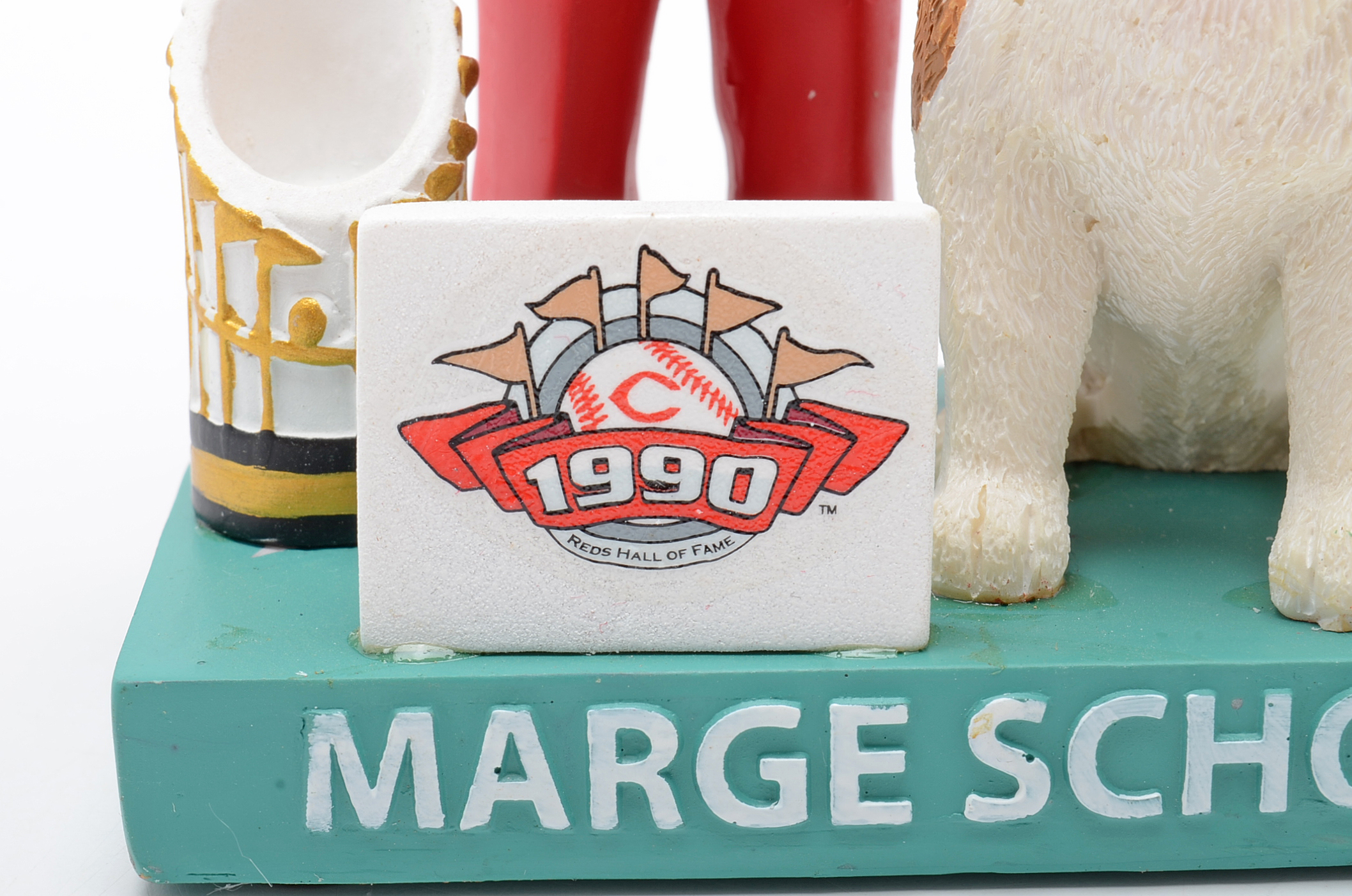 Marge Schott and Schottzie "1990 World Champions" Bobble Head Doll