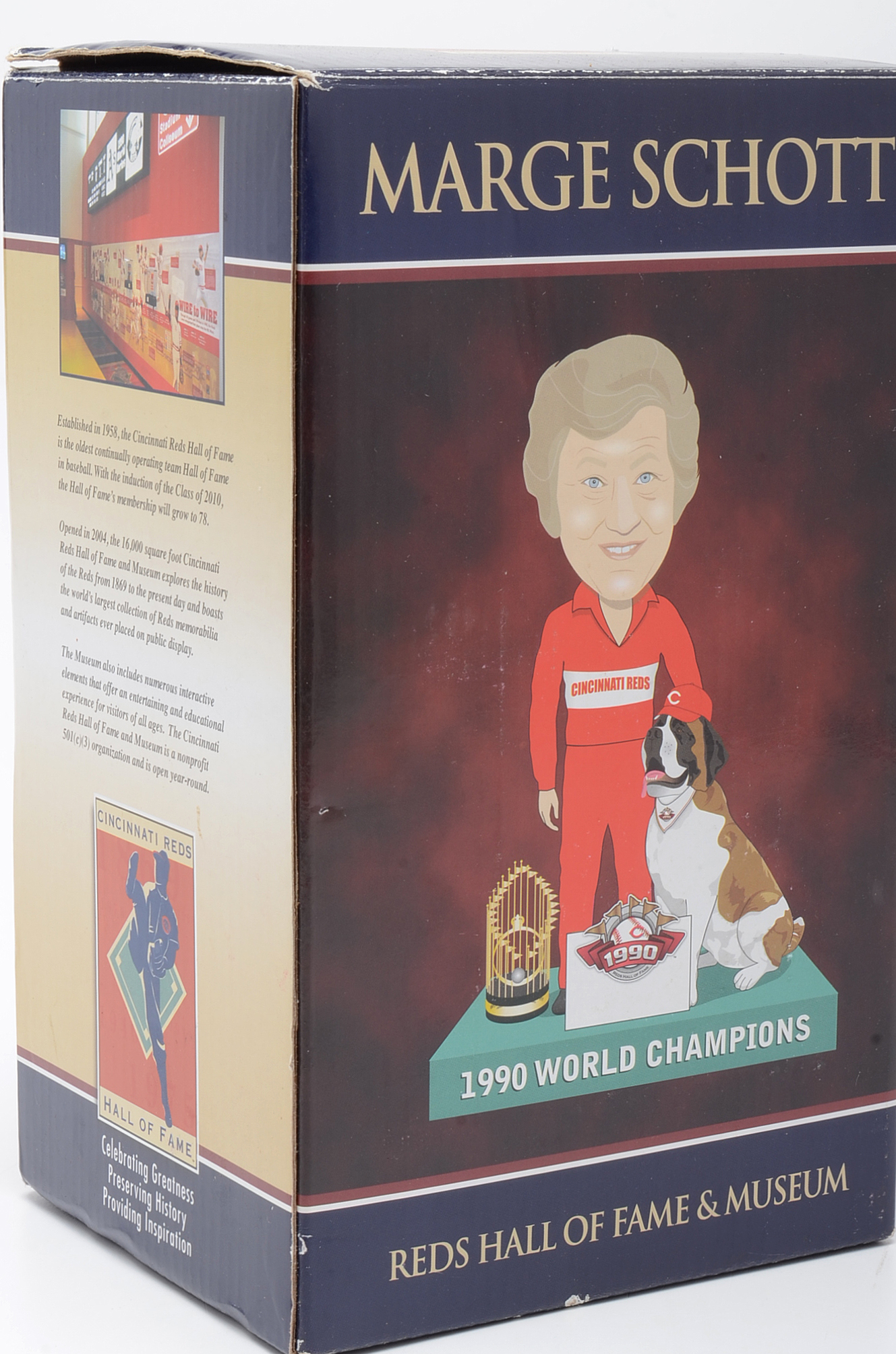 Marge Schott and Schottzie "1990 World Champions" Bobble Head Doll