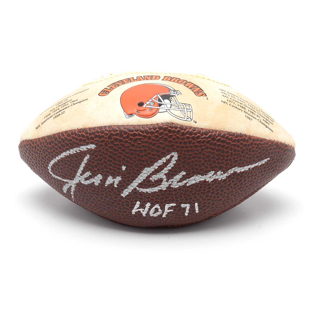 Jim Brown Signed Football  COA