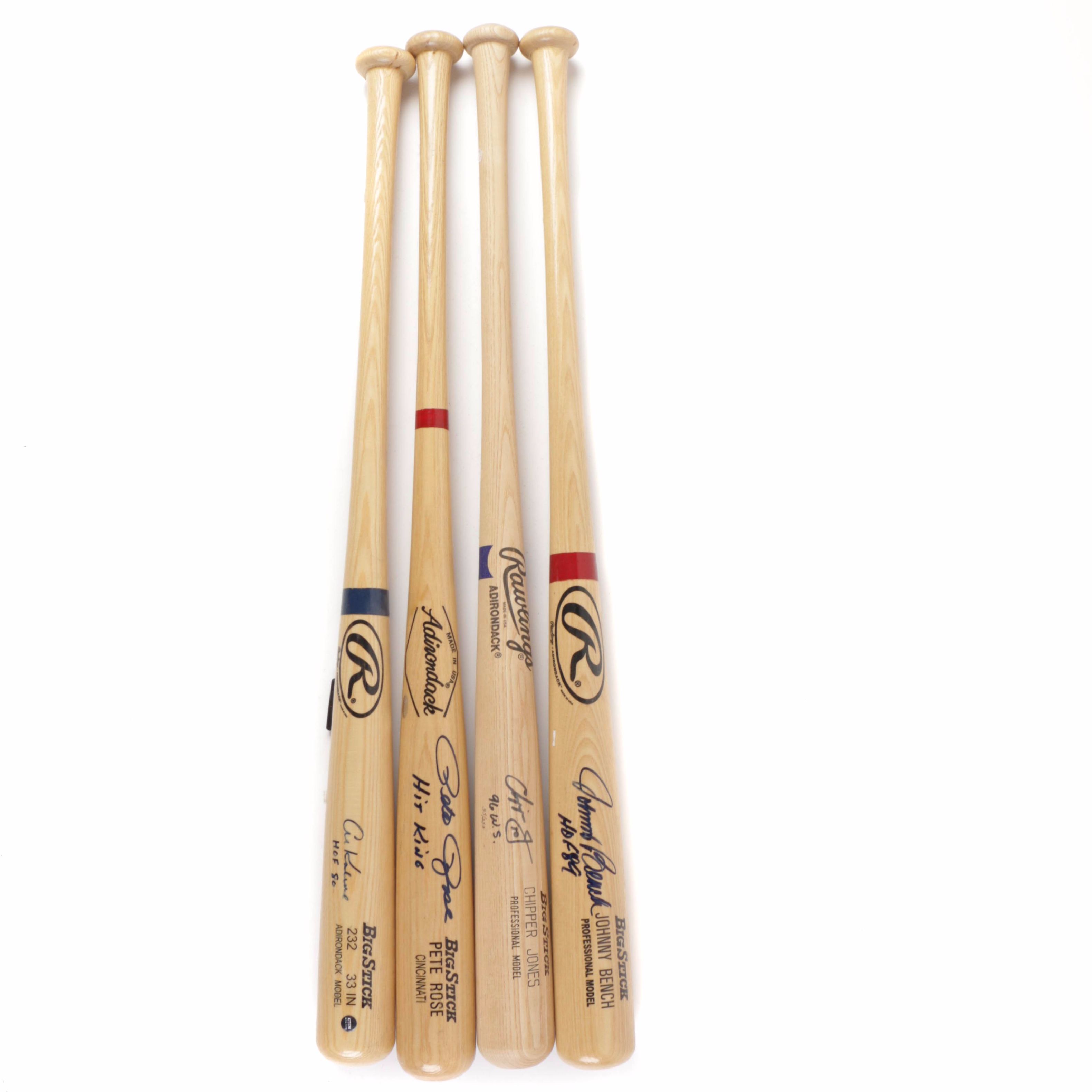 Rawlings "Big Stick" Signed Baseball Bats Including Pete Rose and Chipper Jones