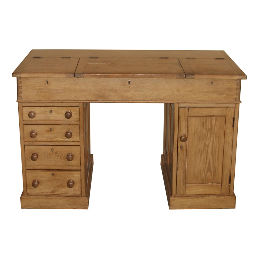 Antique Diminutive Pine Writing Desk with Hinged Top