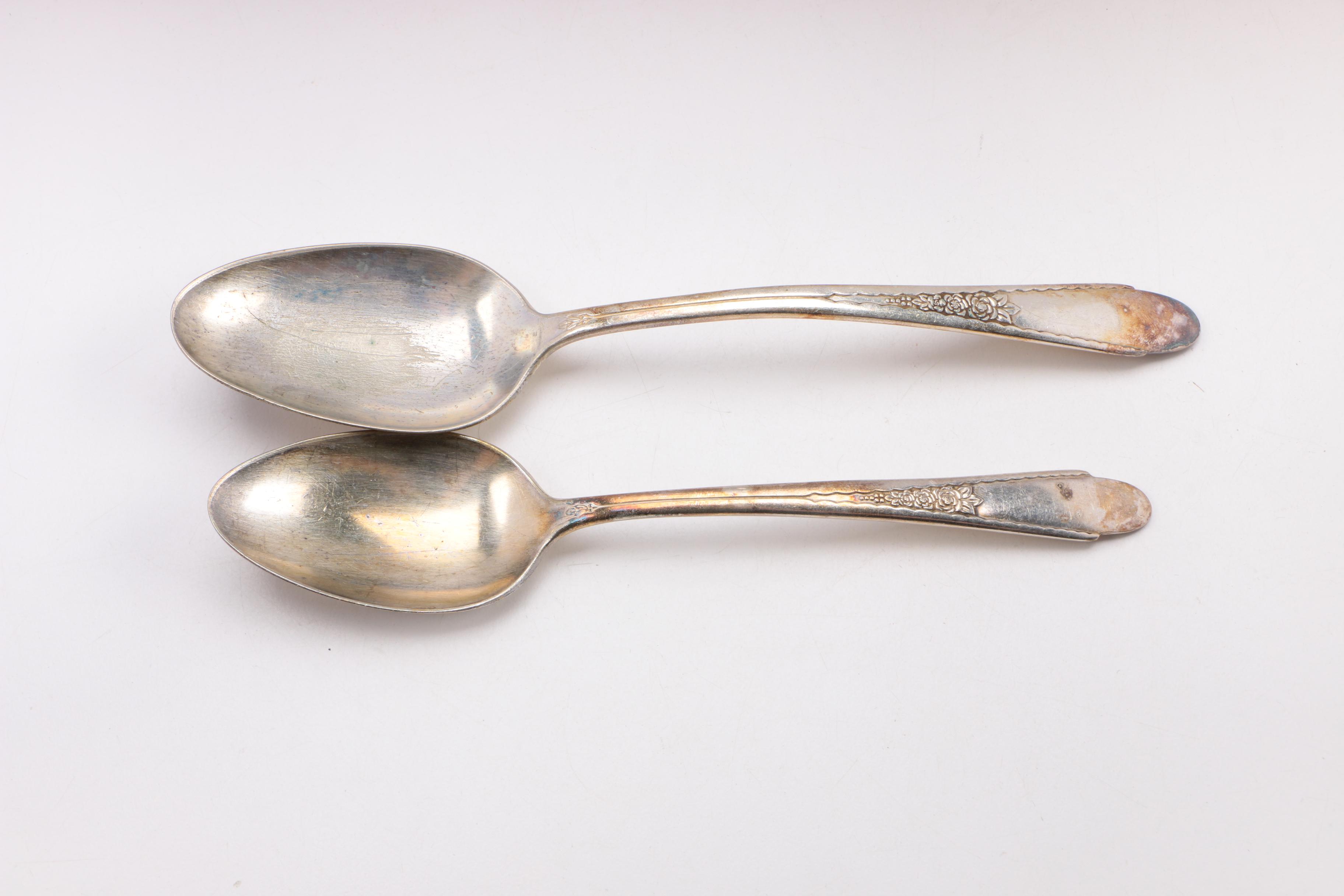 Wm. Rogers & Son Silver Plate "Gardenia" and Assorted Stainless Flatware