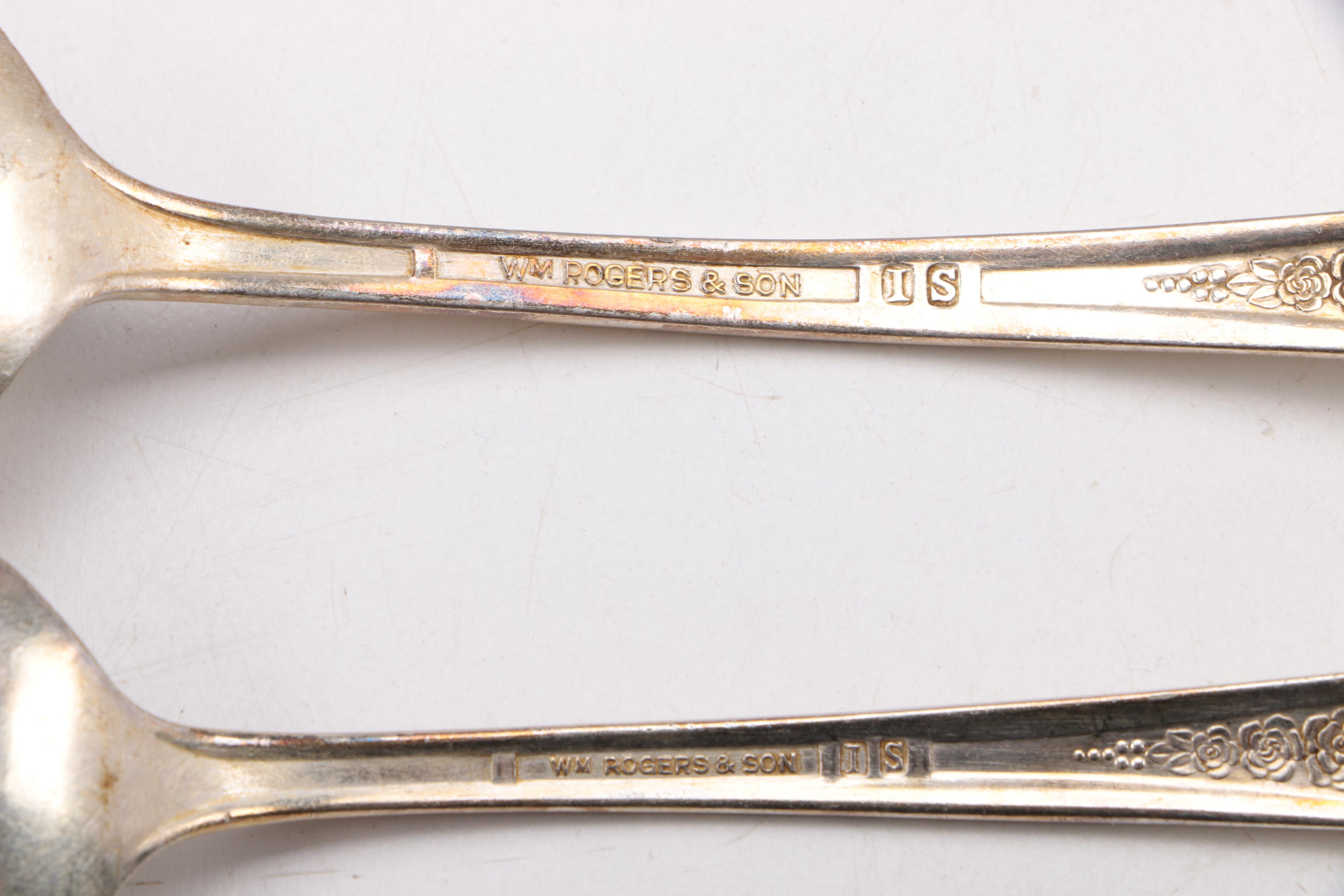 Wm. Rogers & Son Silver Plate "Gardenia" and Assorted Stainless Flatware