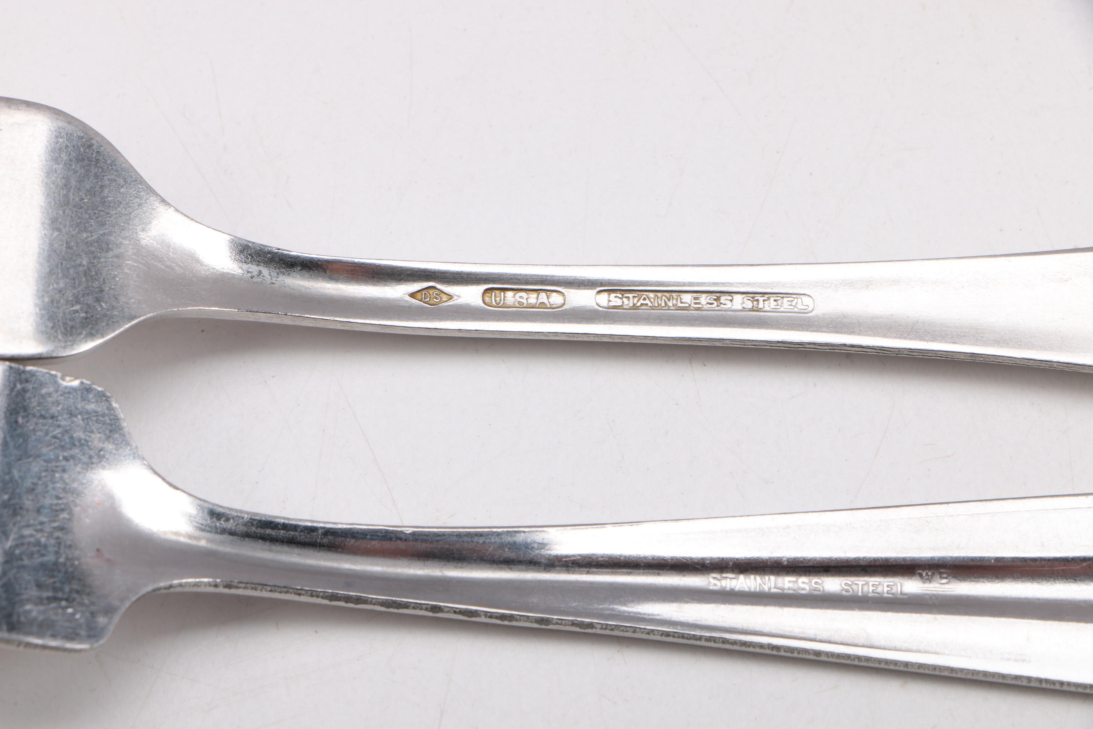 Wm. Rogers & Son Silver Plate "Gardenia" and Assorted Stainless Flatware