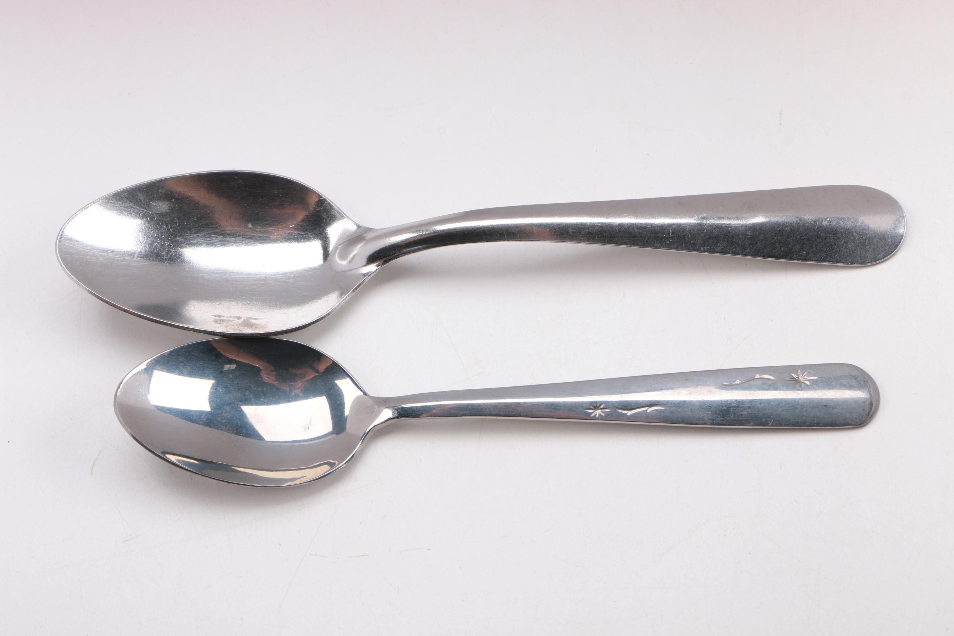 Wm. Rogers & Son Silver Plate "Gardenia" and Assorted Stainless Flatware