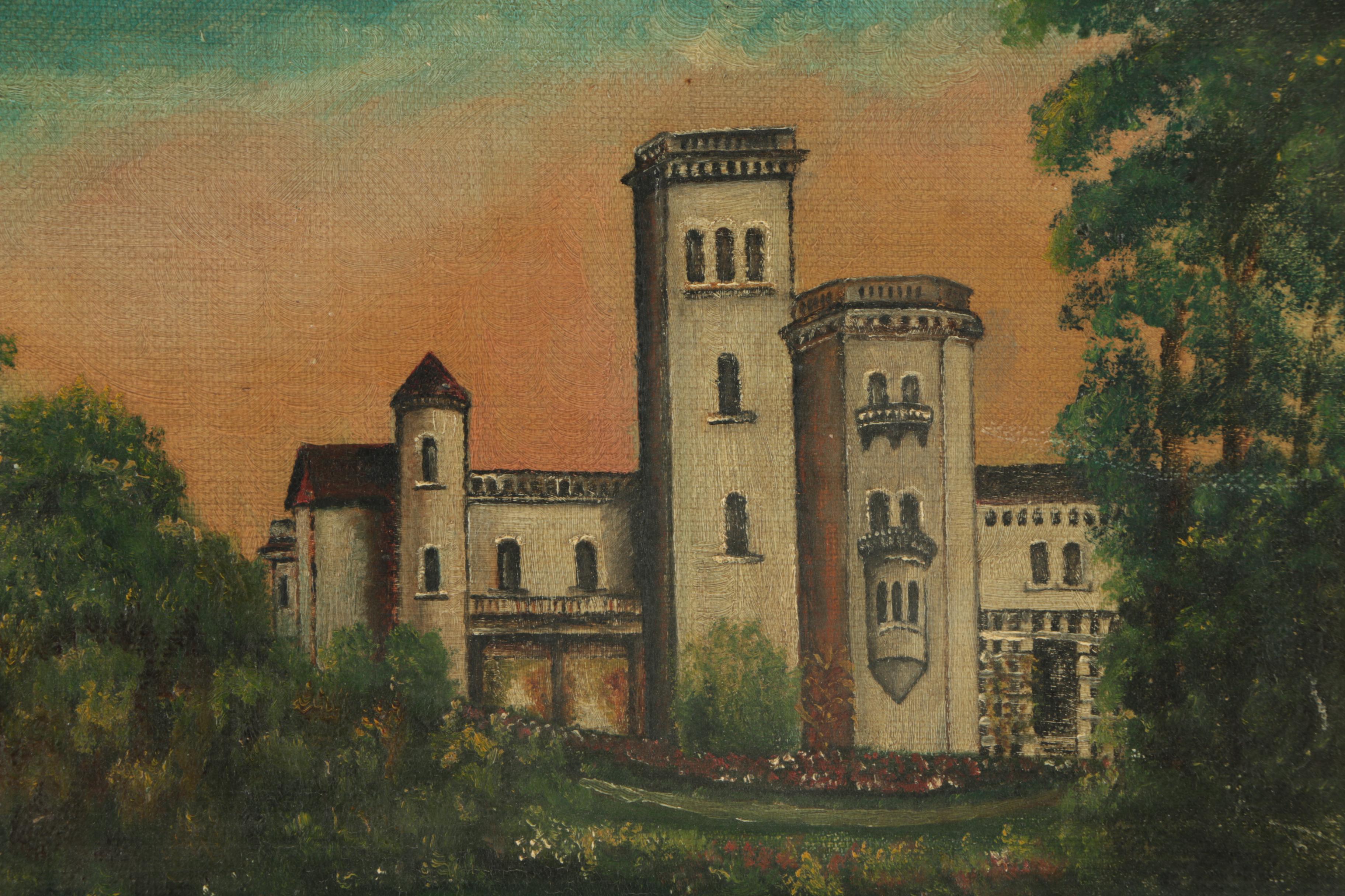Oil Painting on Canvas Board of Manor