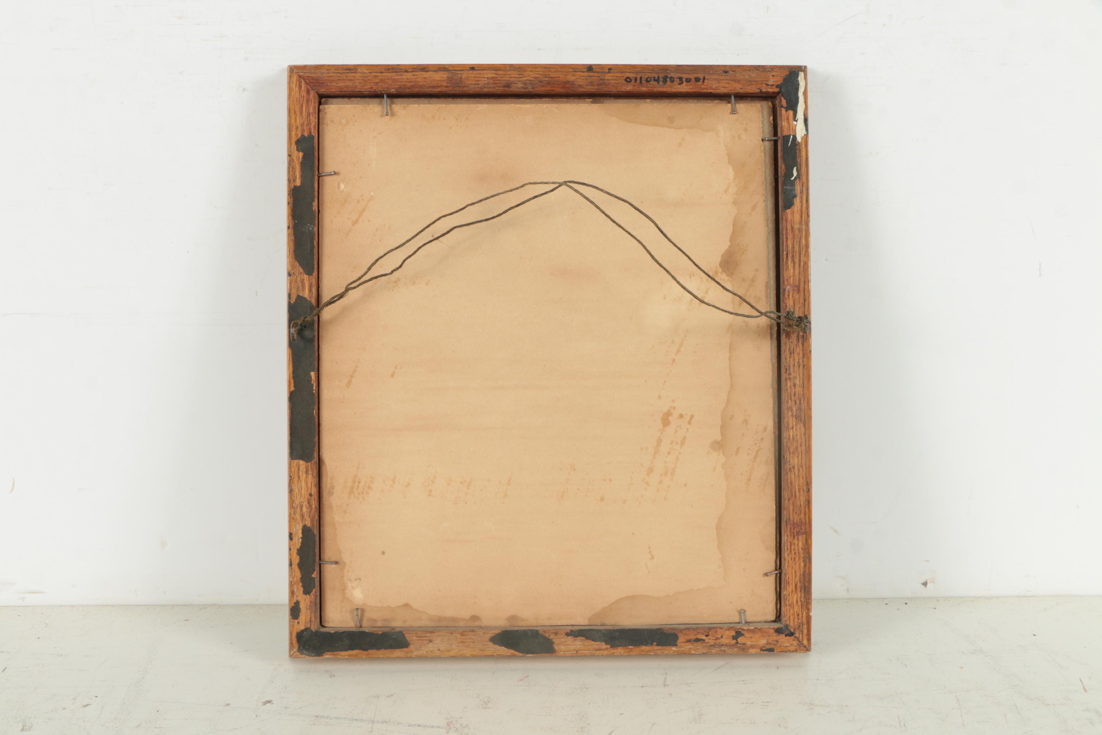 Watercolor and Gouache Painting on Paper of Fisherman