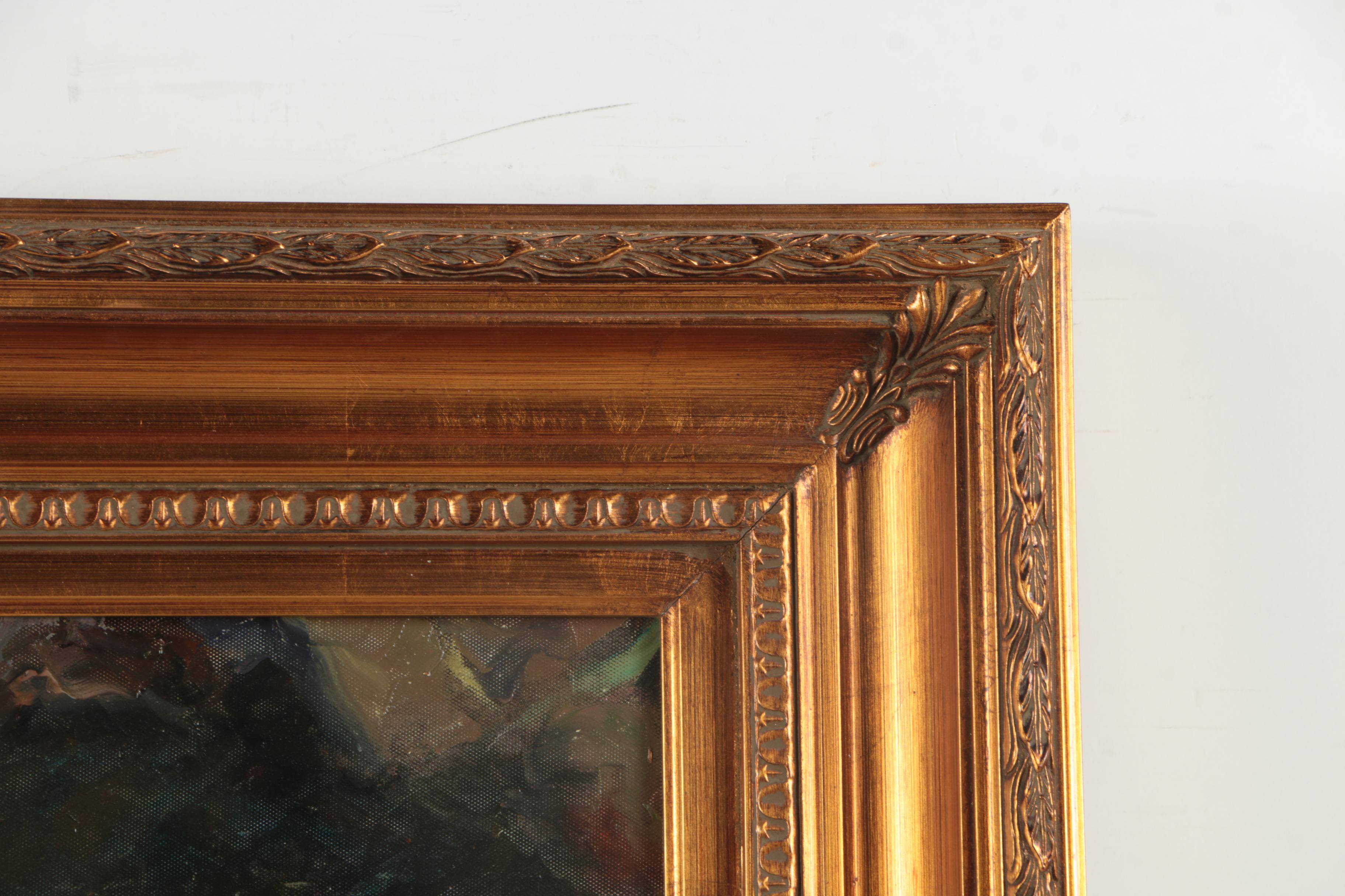 Oil Painting on Canvas "Rider Leaving Town"