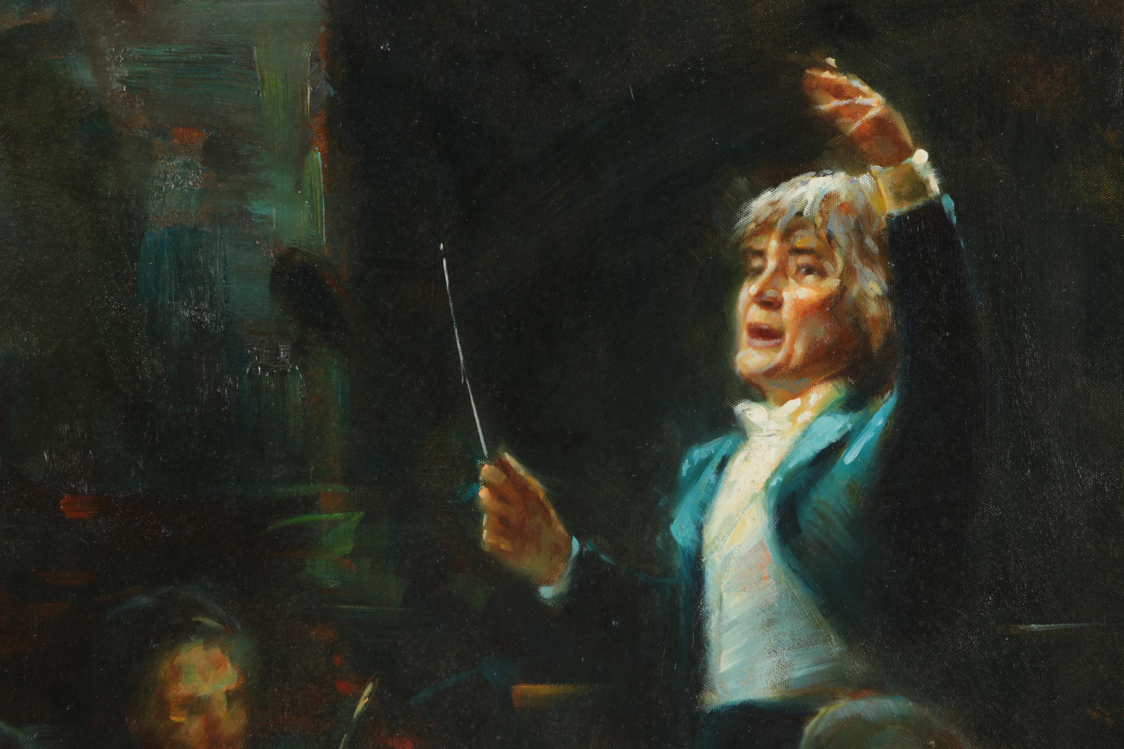 Rogers Oil Painting on Canvas "Conductor"