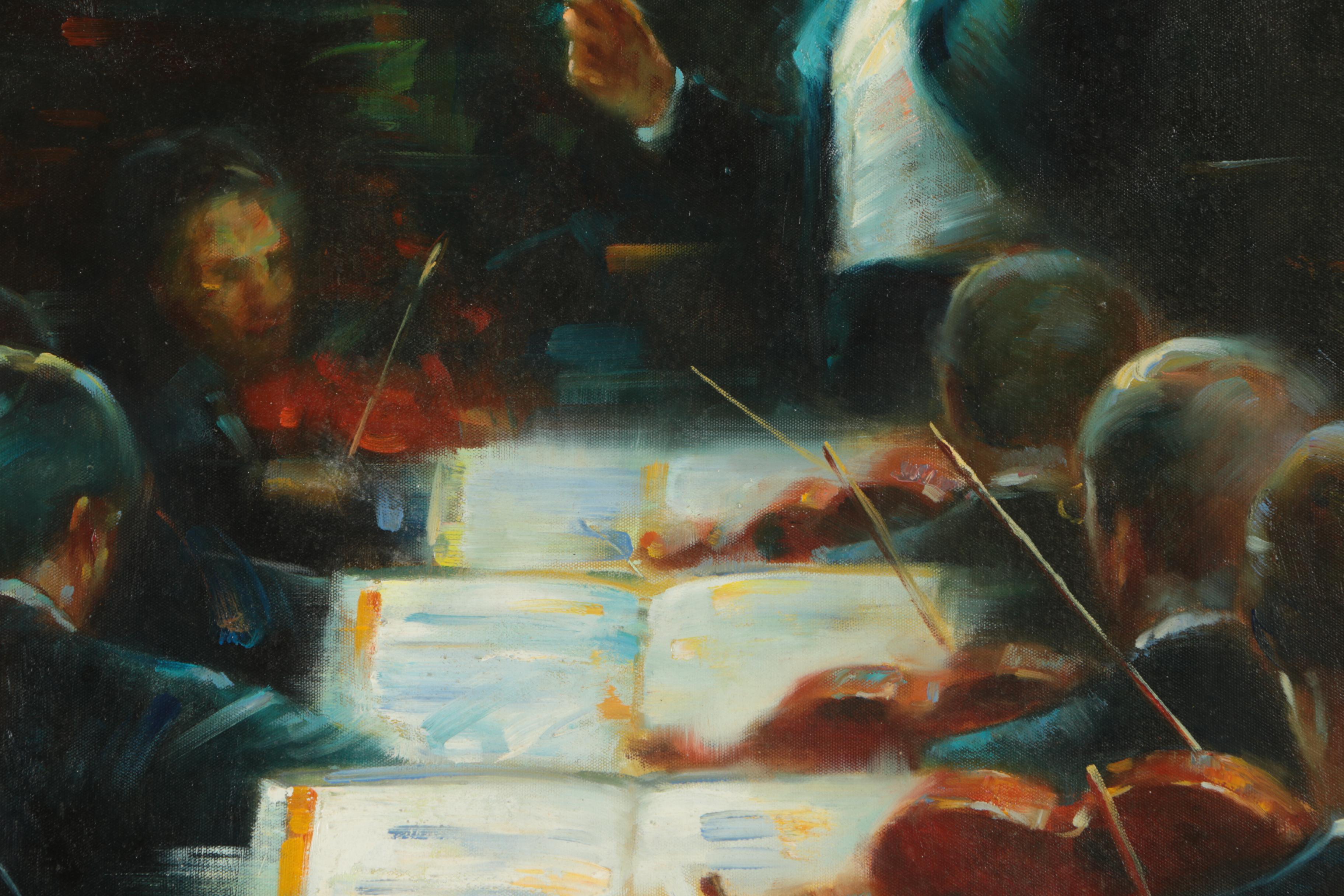 Rogers Oil Painting on Canvas "Conductor"