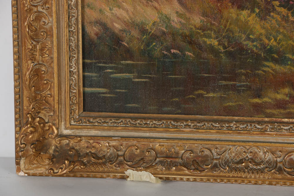 Augustus Spencer Oil Painting on Canvas "Country Cottage"