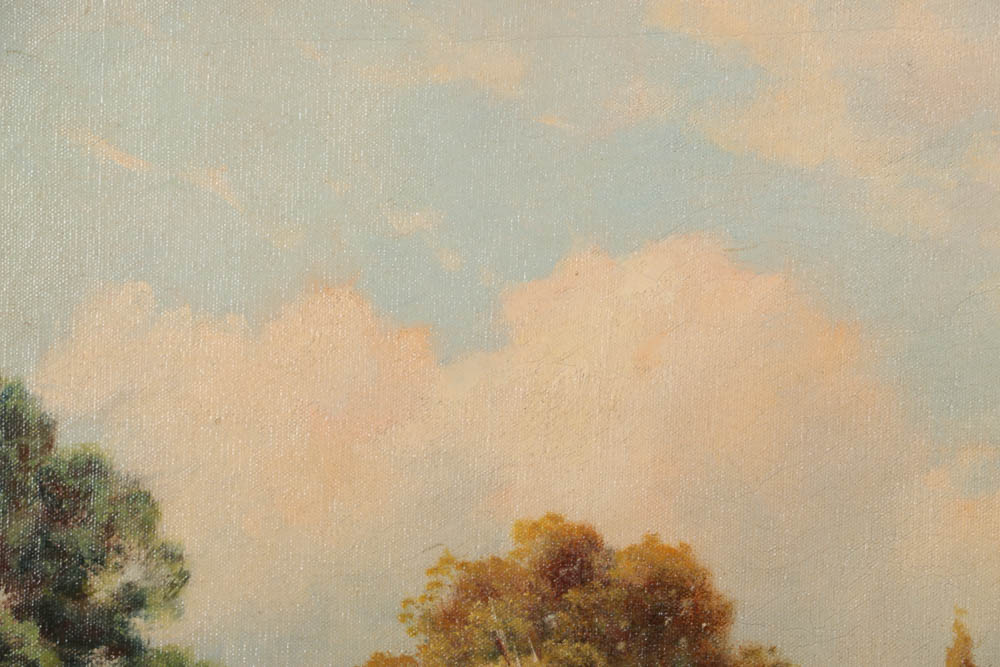 Augustus Spencer Oil Painting on Canvas "Country Cottage"